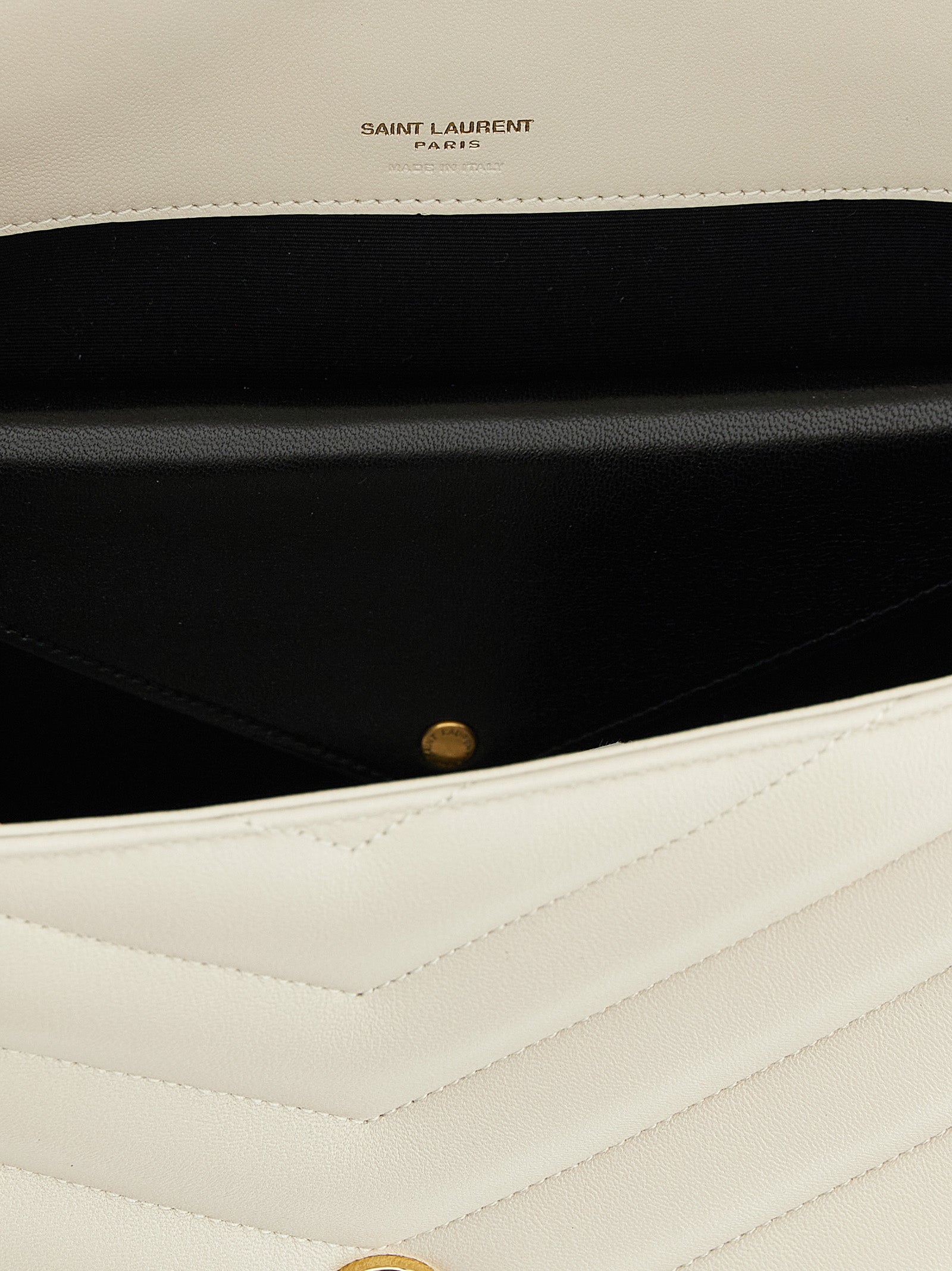 Saint Laurent Beige LouLou Large Lambskin Shoulder Bag