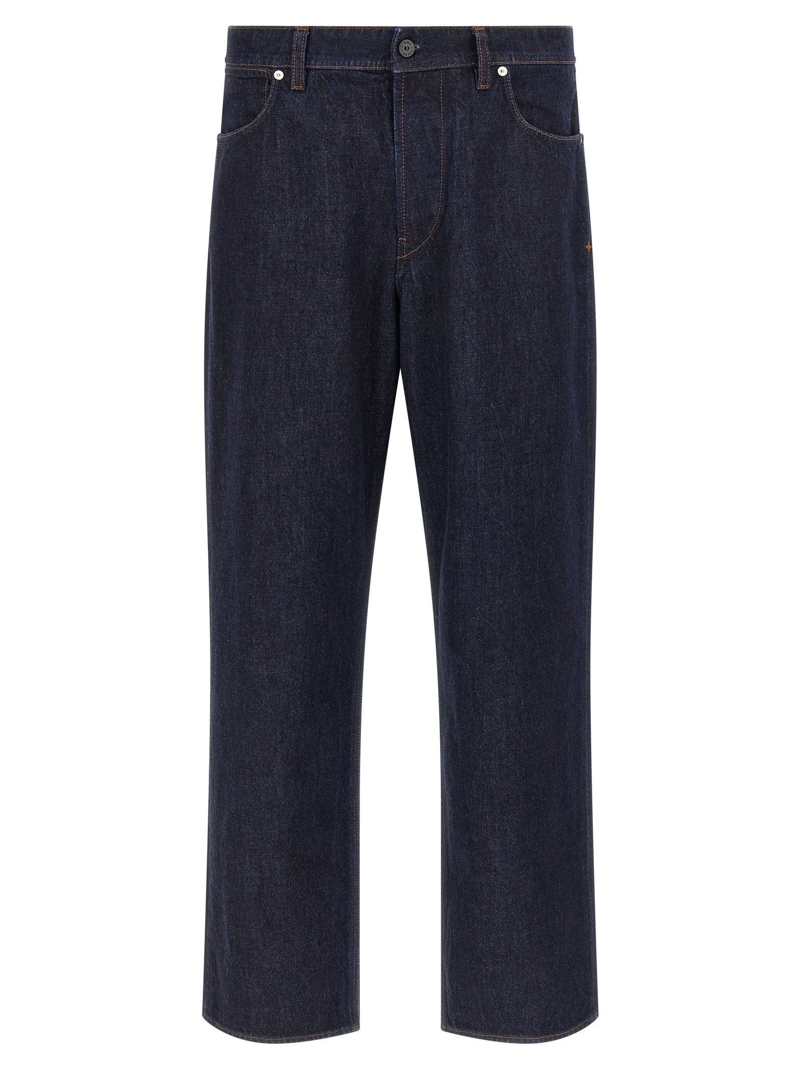 Stone Island Blue Indigo Denim Straight-Leg Jeans Cotton