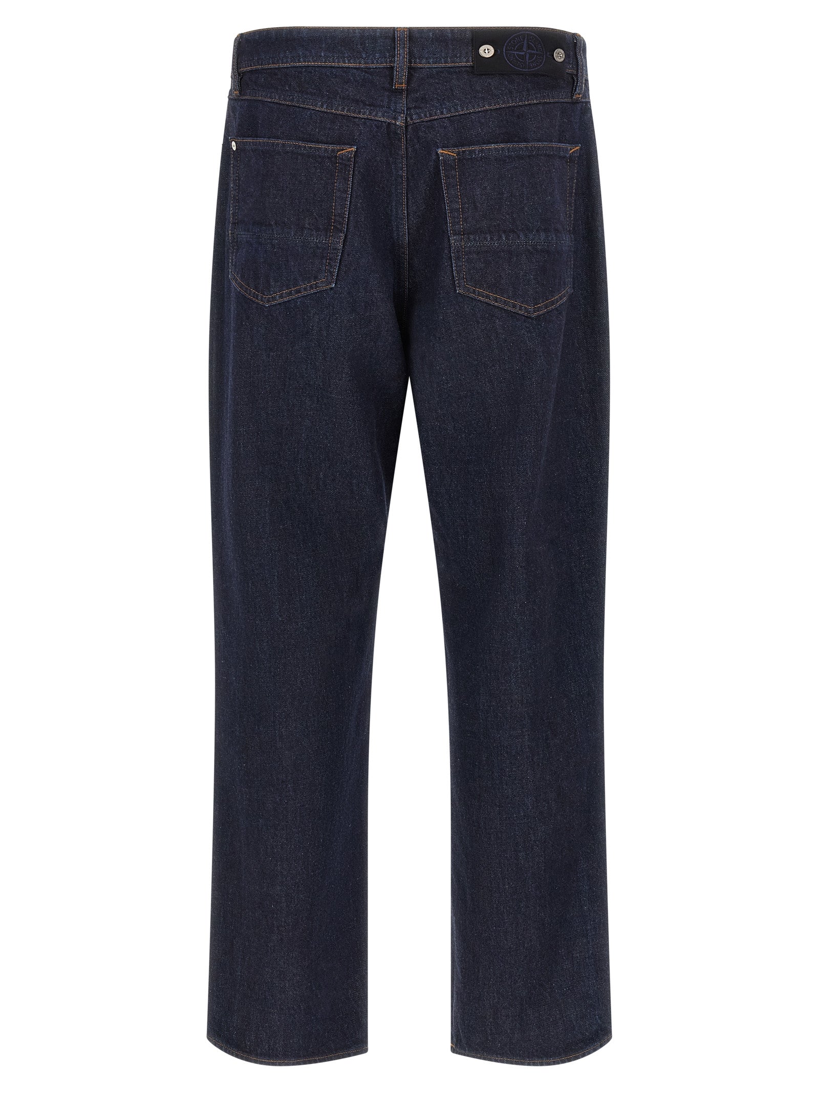 Stone Island Blue Indigo Denim Straight-Leg Jeans Cotton
