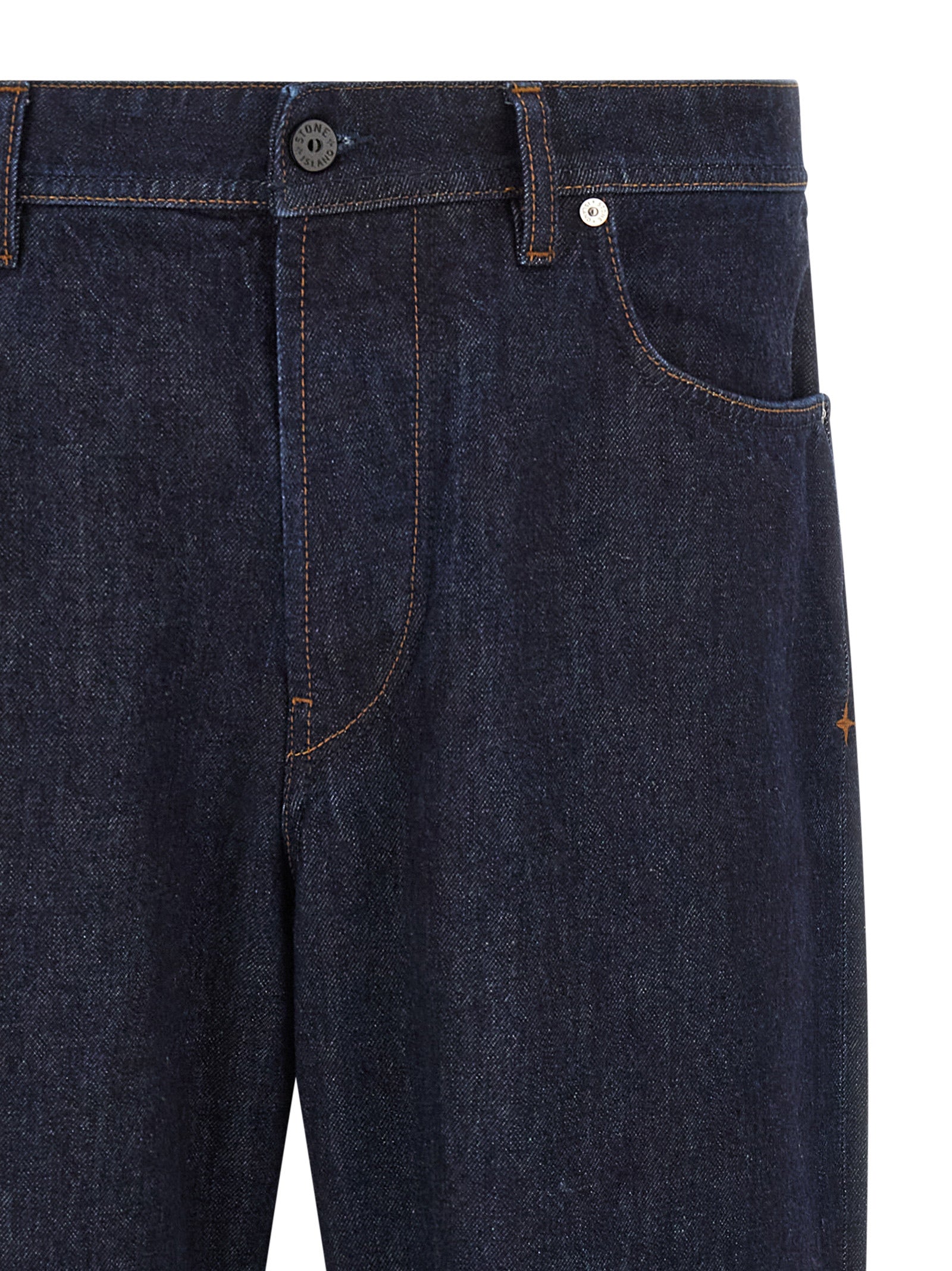 Stone Island Blue Indigo Denim Straight-Leg Jeans Cotton