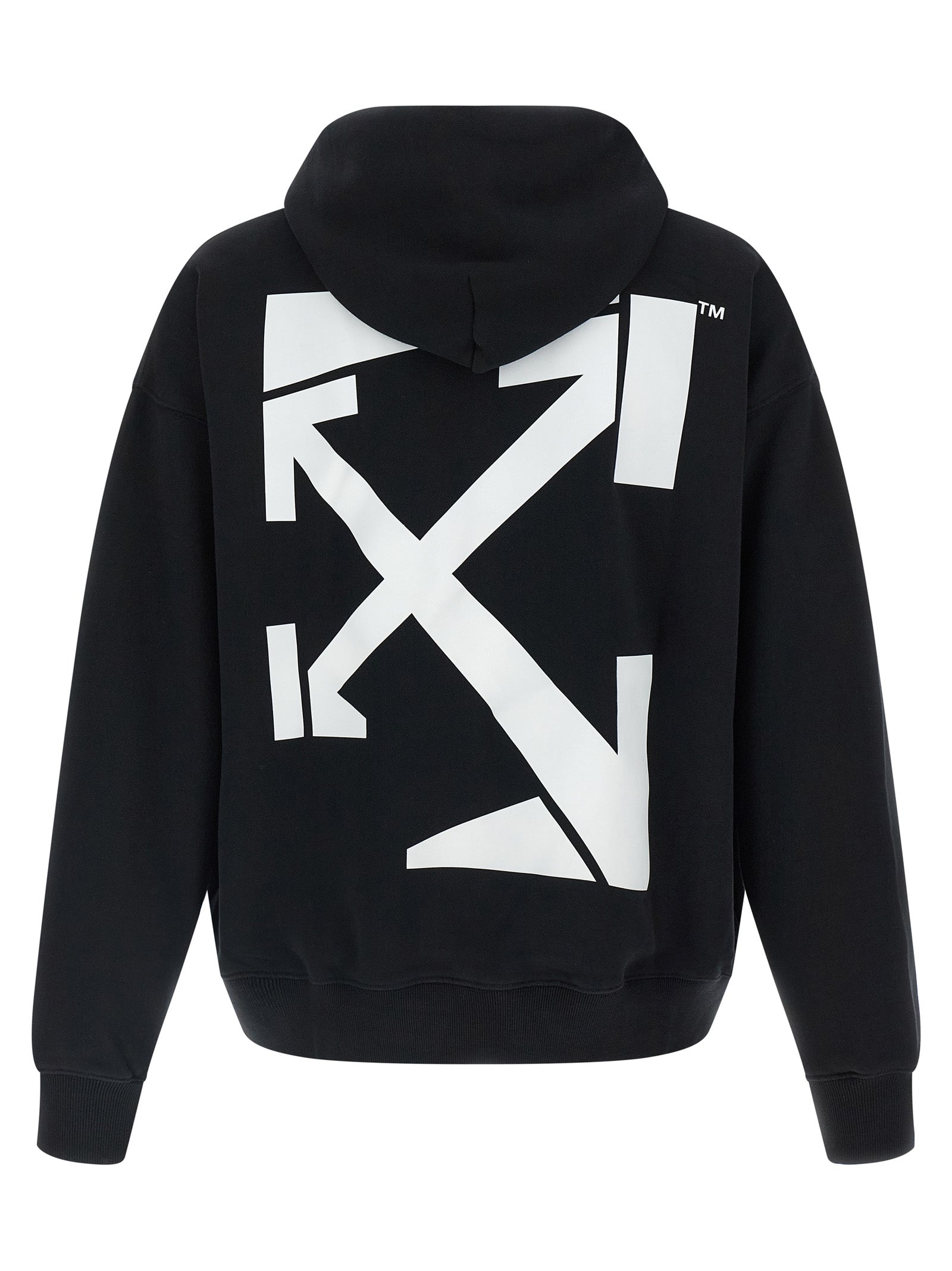 Off-White White Black Run Arrow Cotton Sweatshirt
