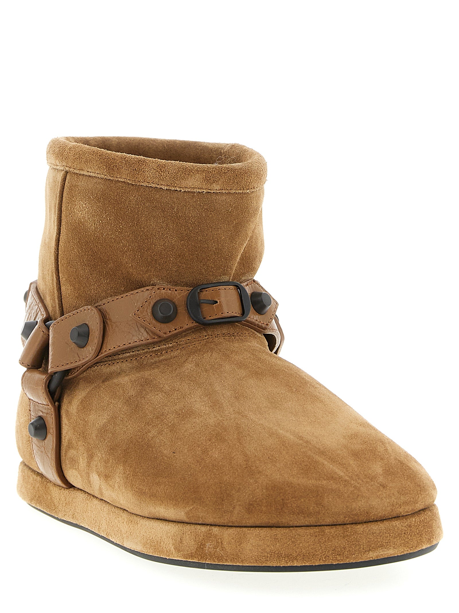 Balenciaga Beige Alaska Soft Ankle Boots Calf Leather Lambskin