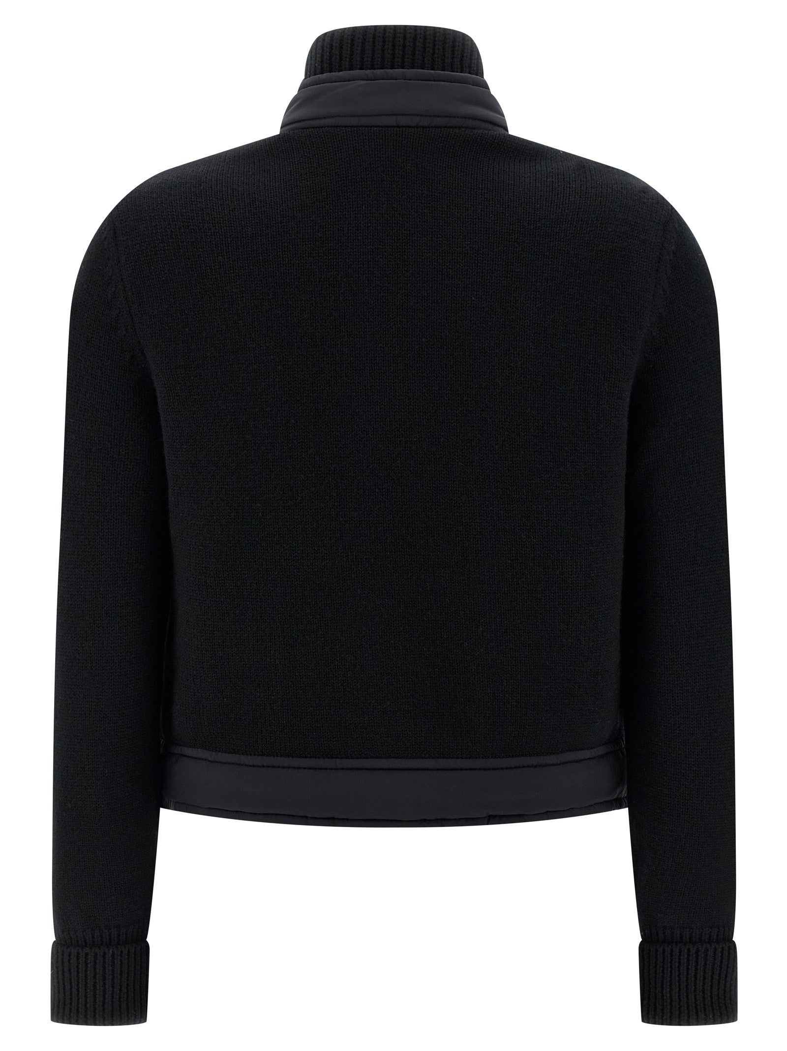 Moncler Grenoble Black Tricot Nylon Cardigan
