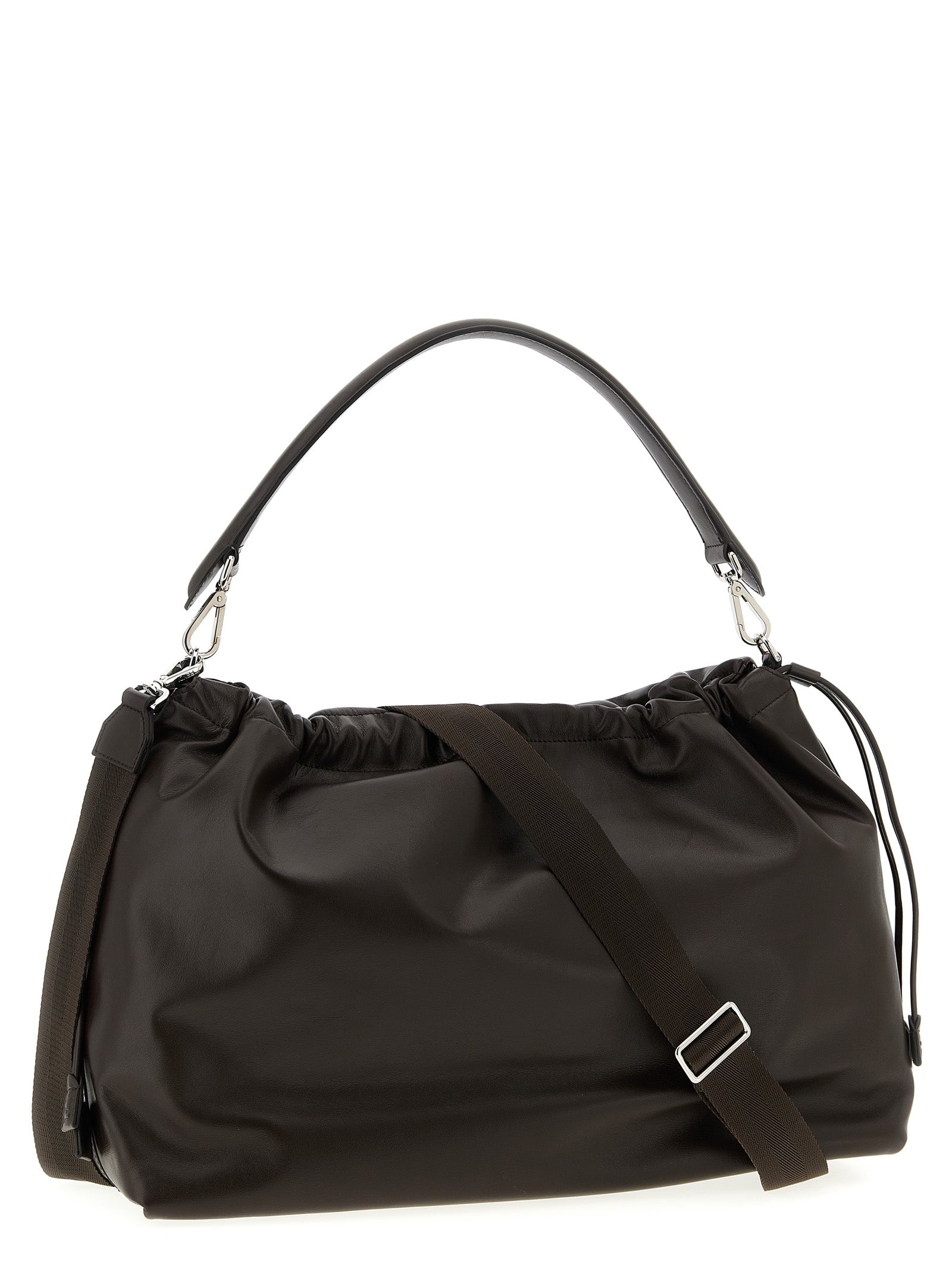 Fendi Brown Flux Maxi Messenger Handbag Calf Leather