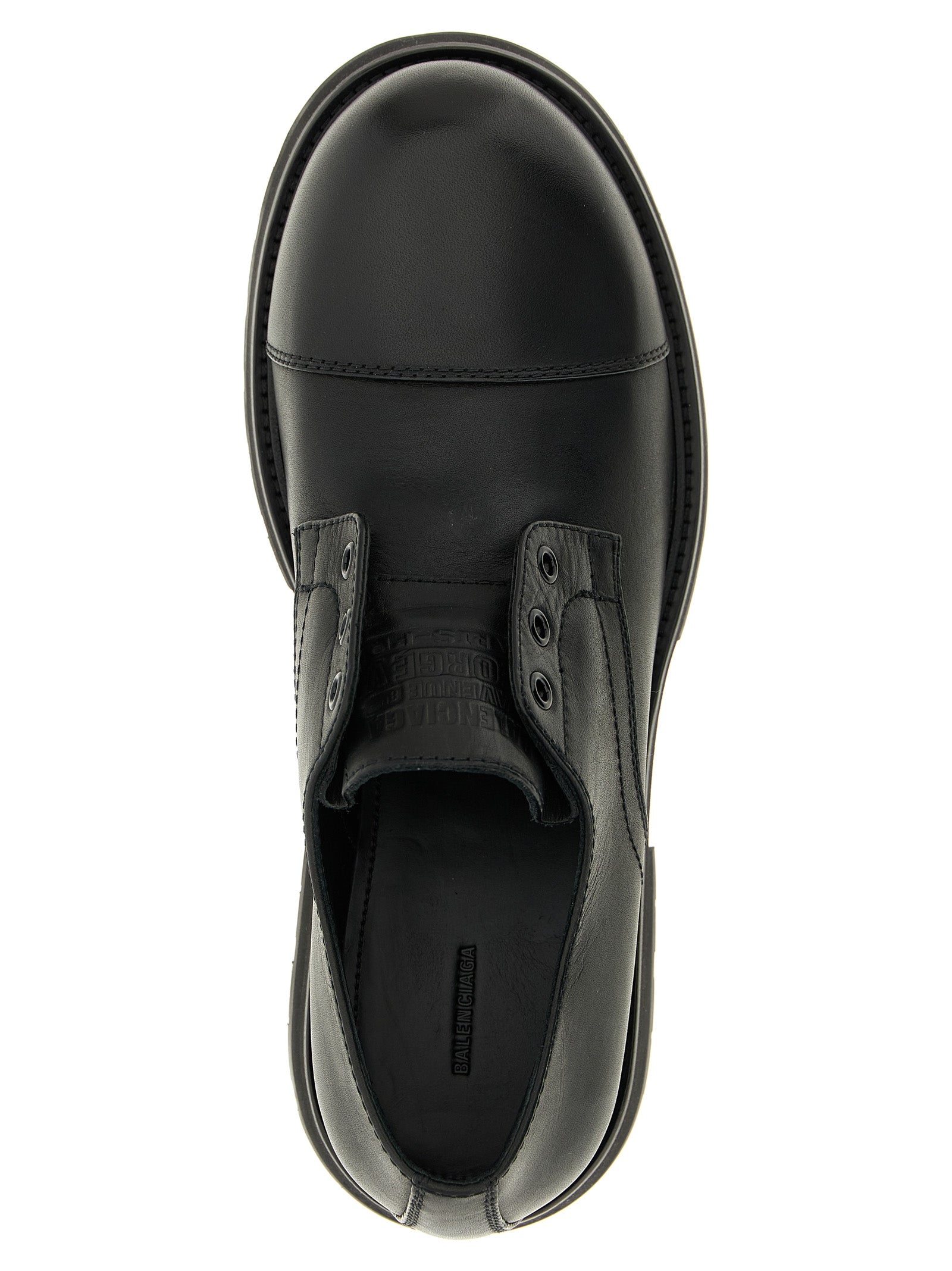 Balenciaga Black Derby Truck Leather Loafers