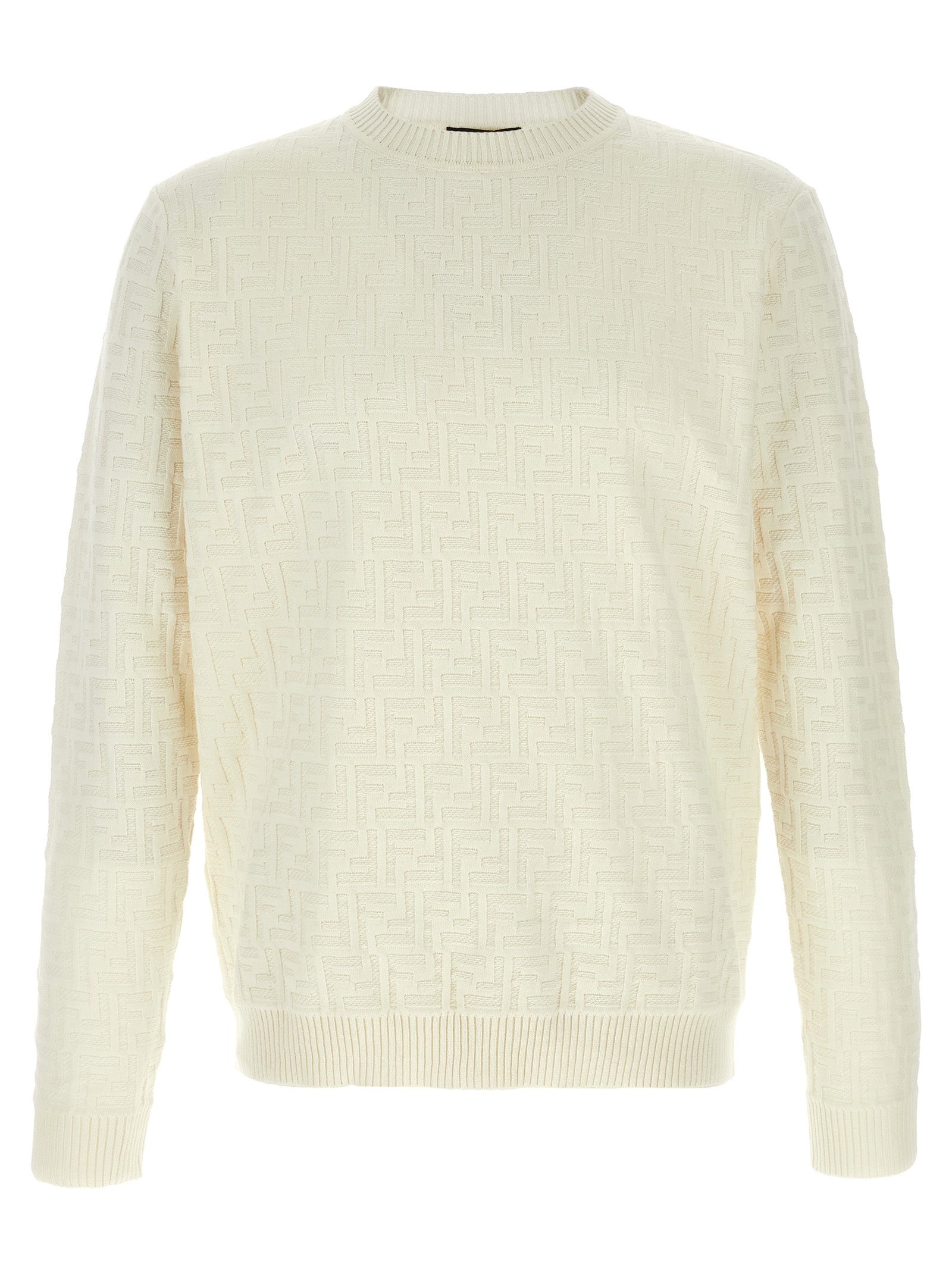 Fendi White Zucca Cotton Cardigan