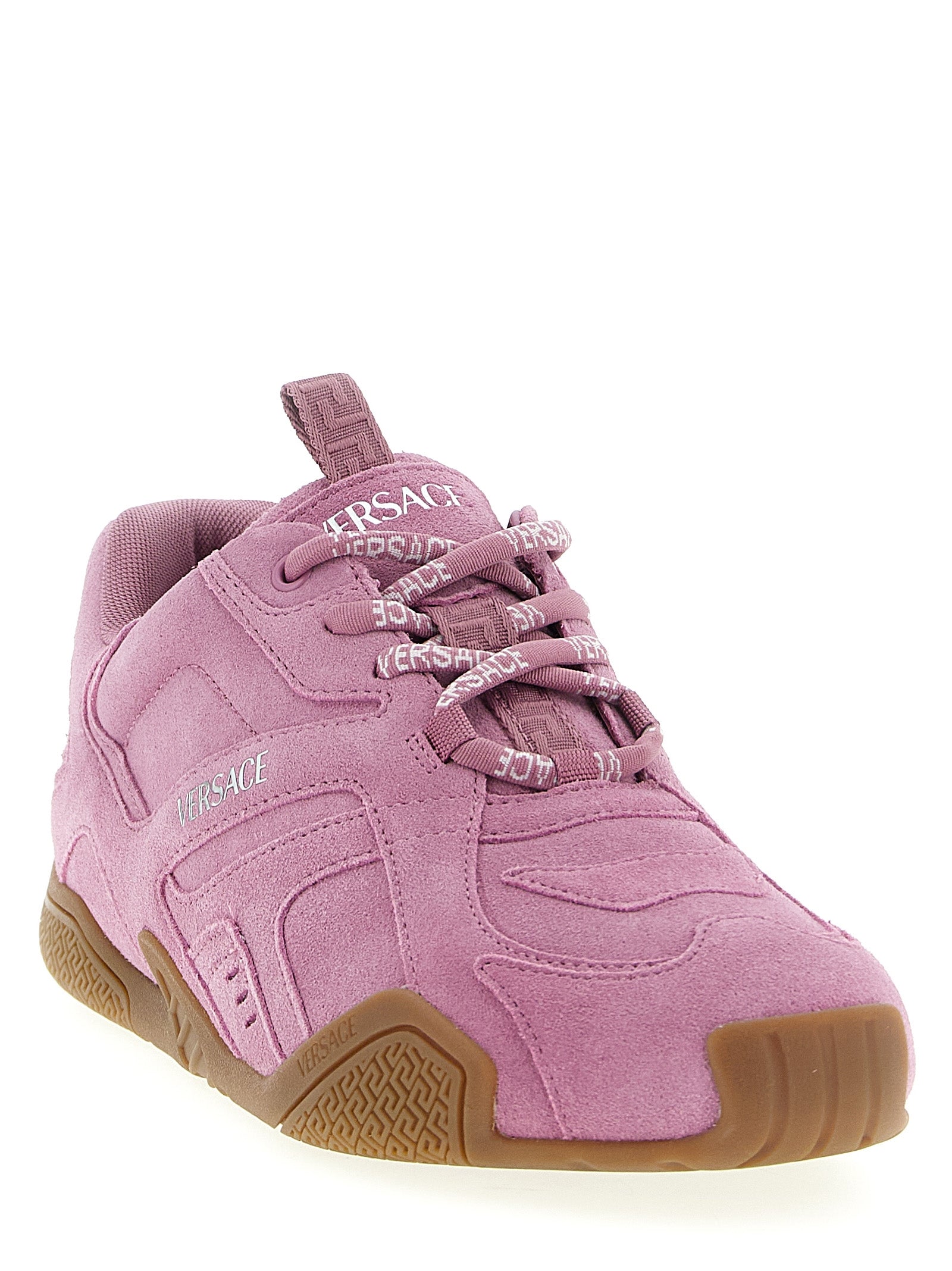 Versace Pink Galaxia Calf Leather Sneakers
