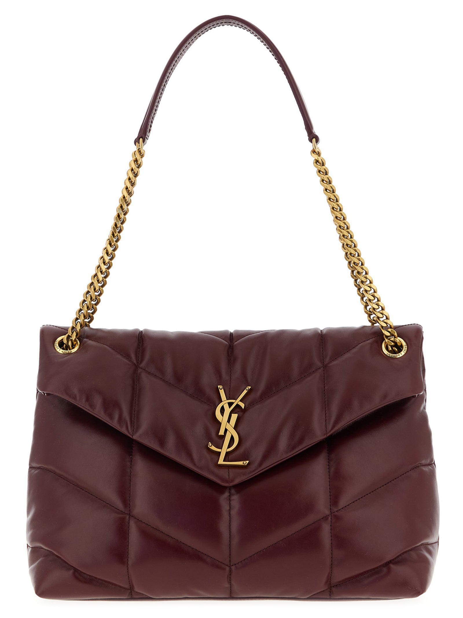 Saint Laurent Bordeaux Shoulder Bag Calf Leather