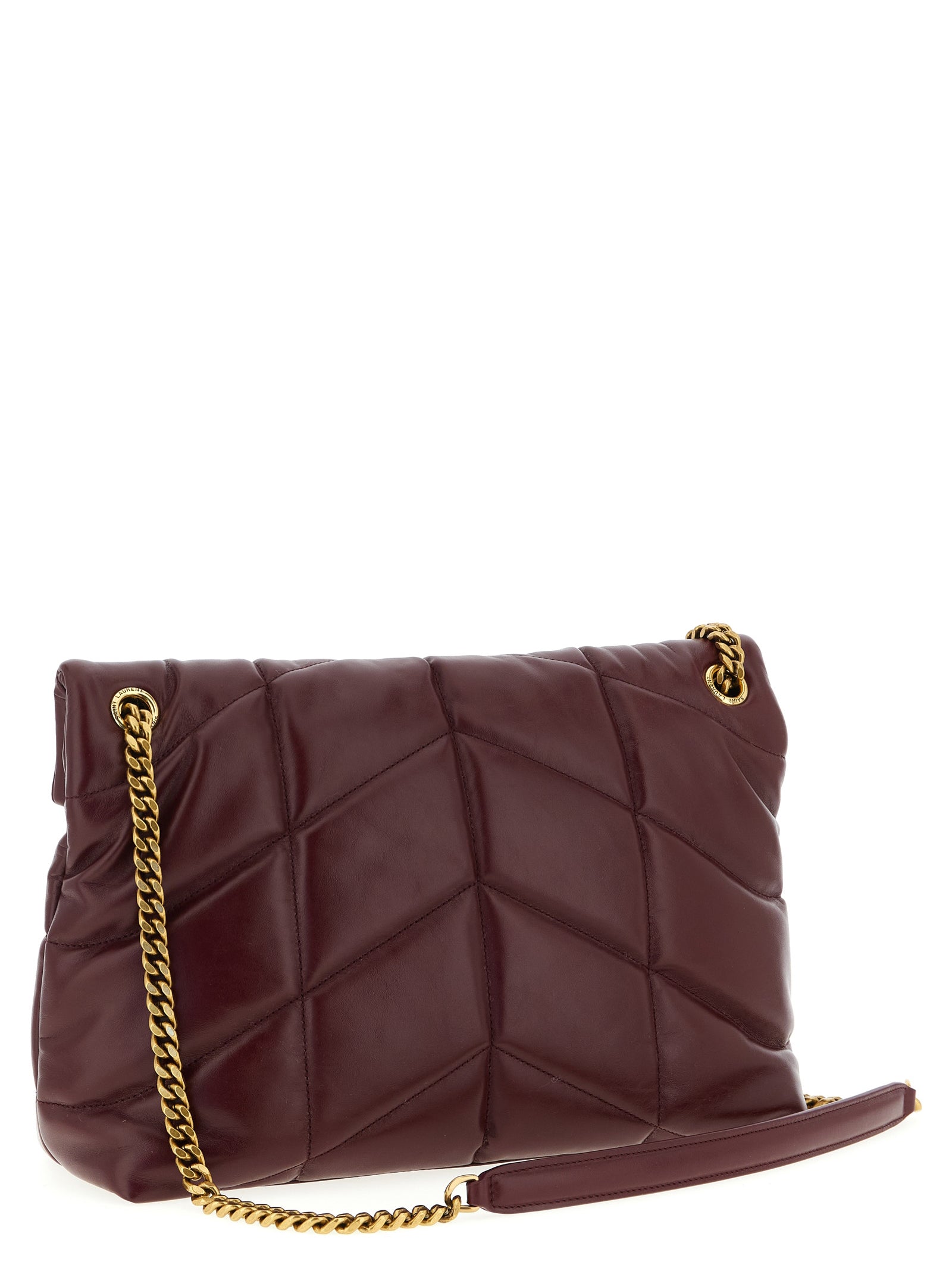 Saint Laurent Bordeaux Shoulder Bag Calf Leather