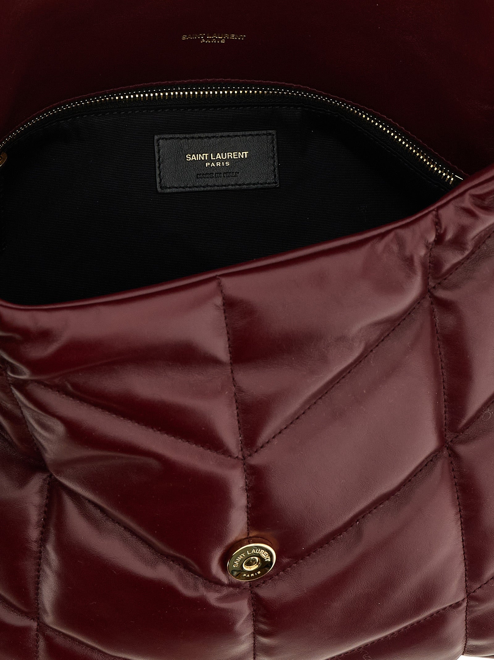 Saint Laurent Bordeaux Shoulder Bag Calf Leather