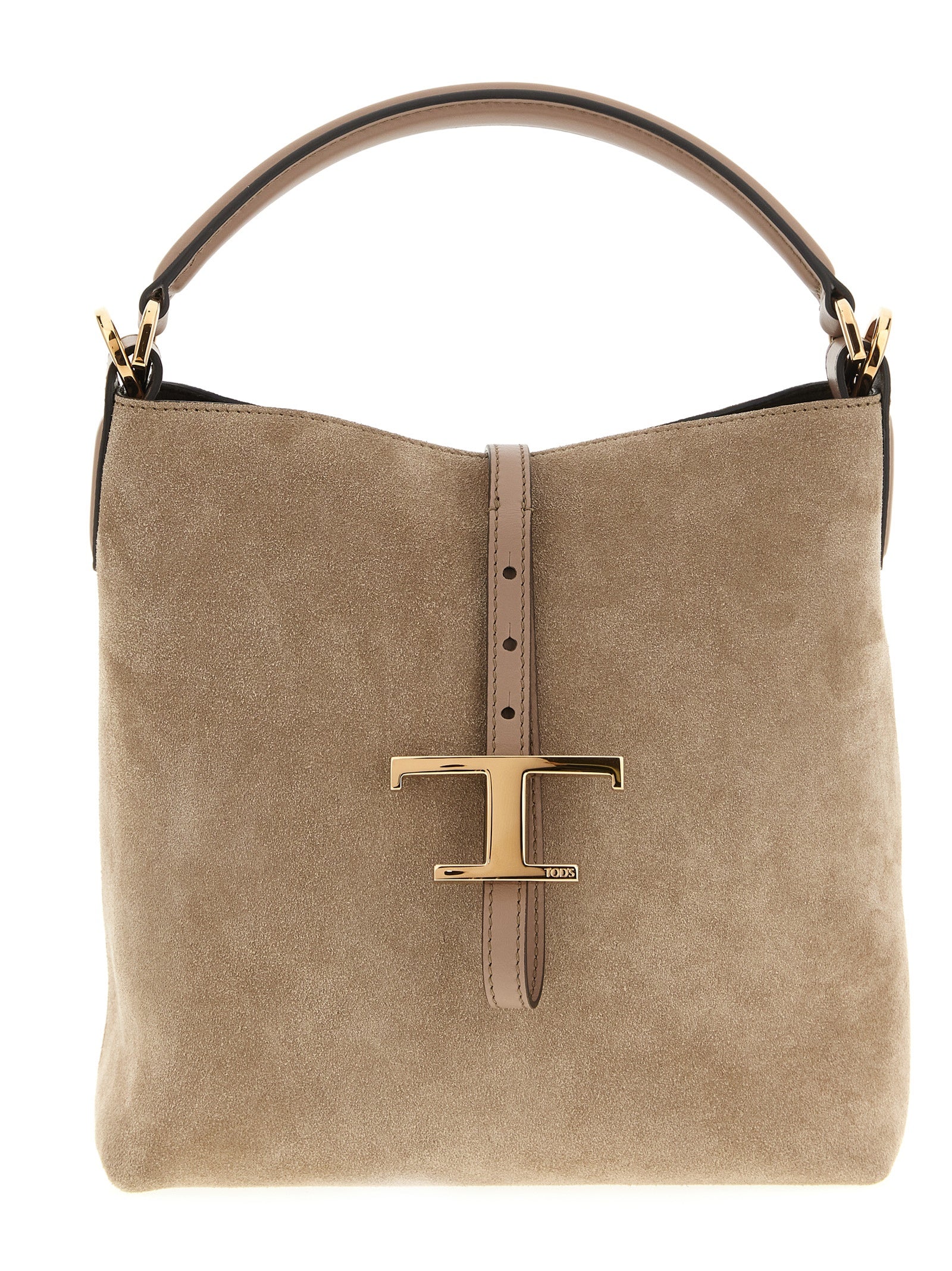 Tod’s Beige T Timeless Mini Bucket Leather Bag