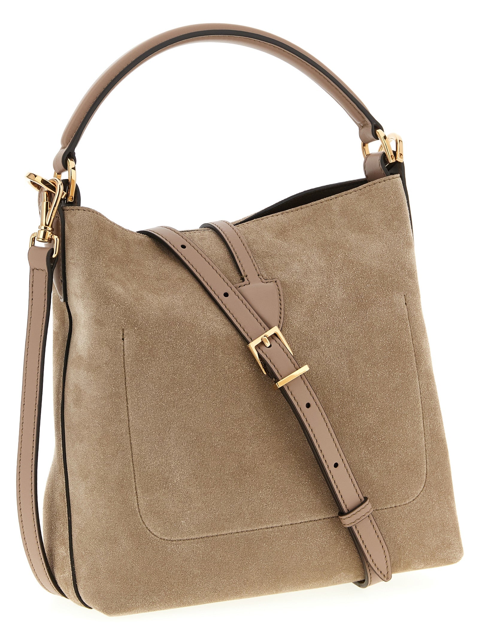 Tod’s Beige T Timeless Mini Bucket Leather Bag