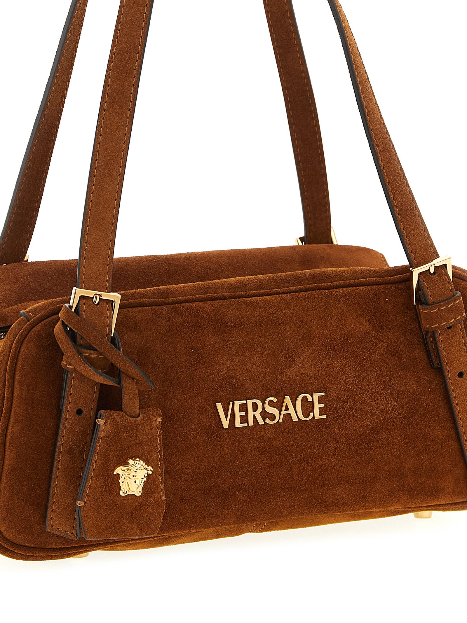 Versace Brown Shoulder Bag Calf Leather