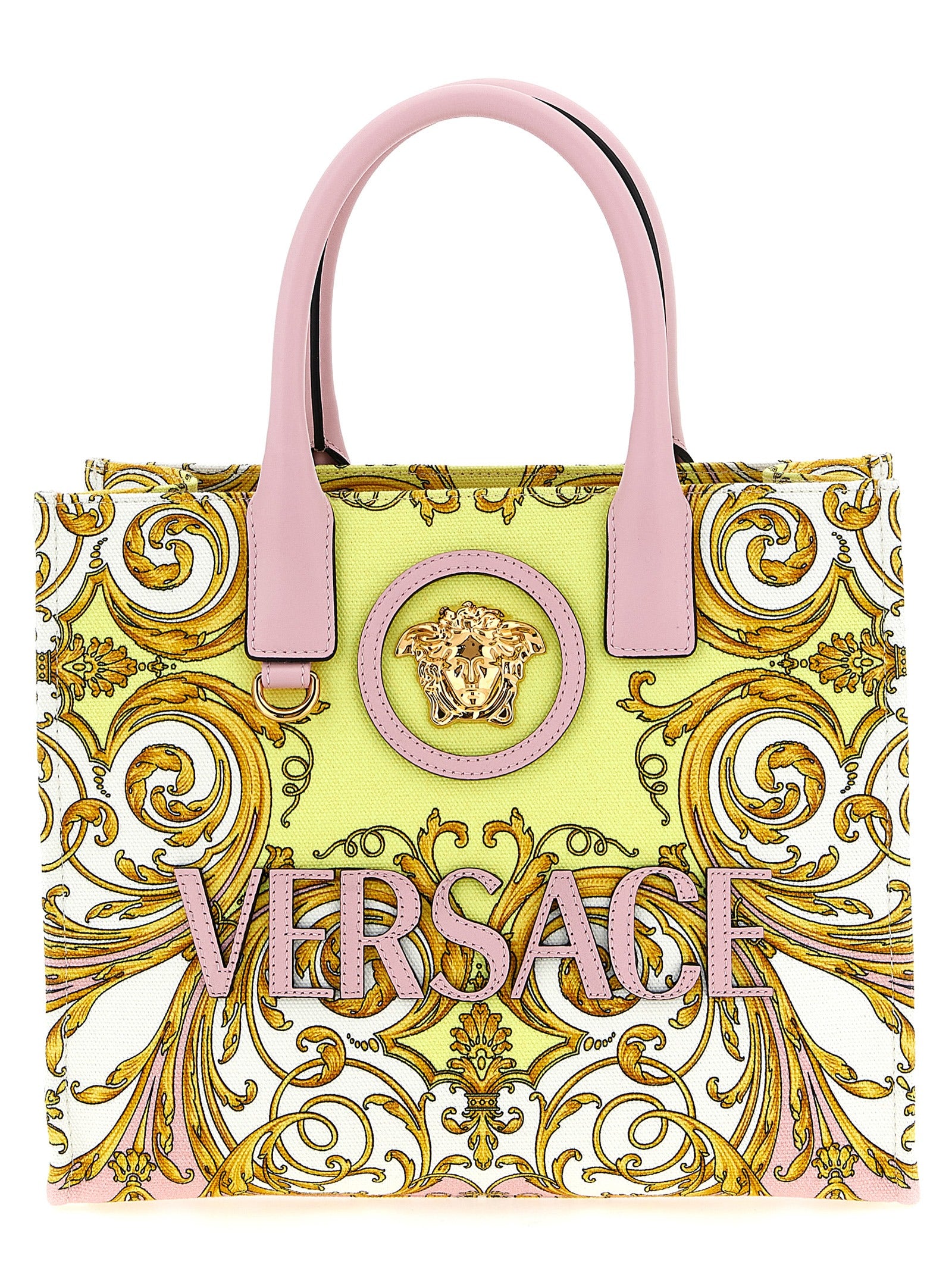 Versace Multicolor Spring Barocco Cotton Tote Bag