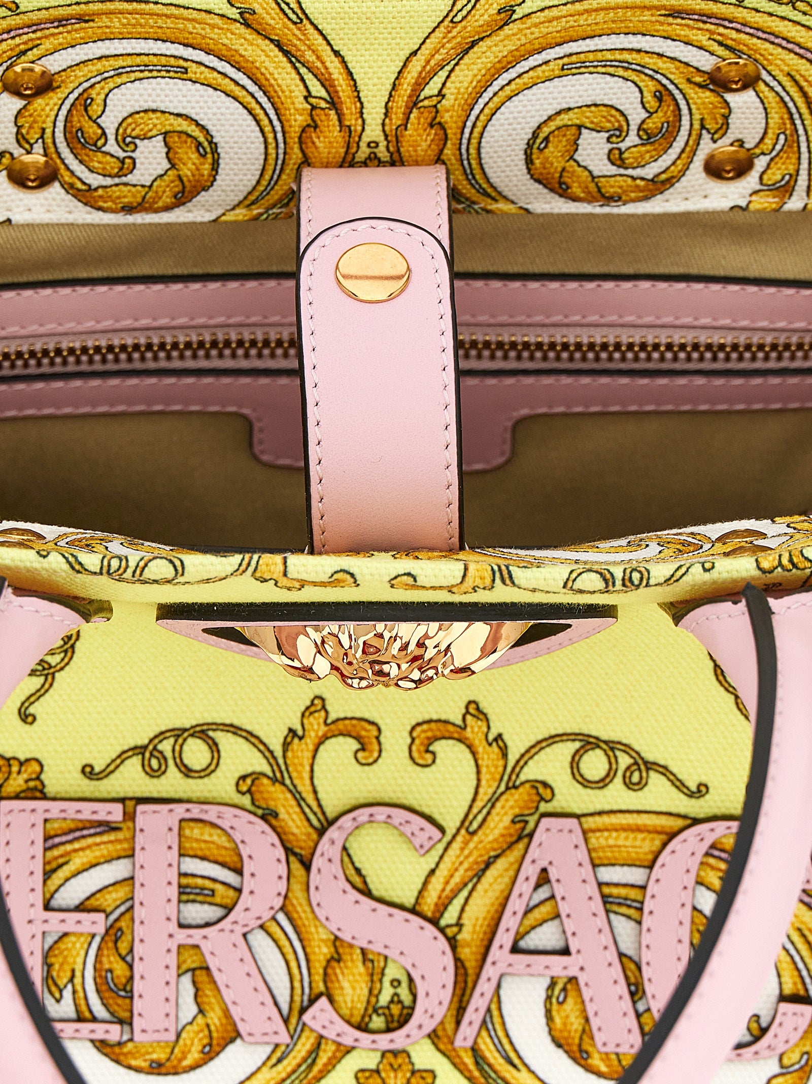 Versace Multicolor Spring Barocco Cotton Tote Bag