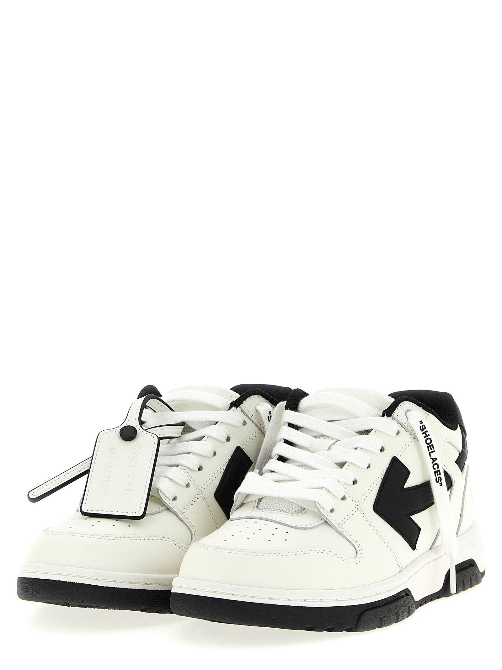 Off-White White Black Low Top Sneakers Calf Leather