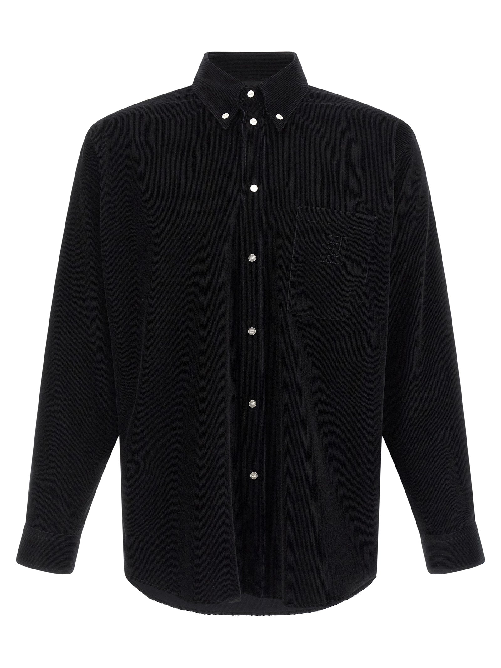 Fendi Black Corduroy Cotton Shirt