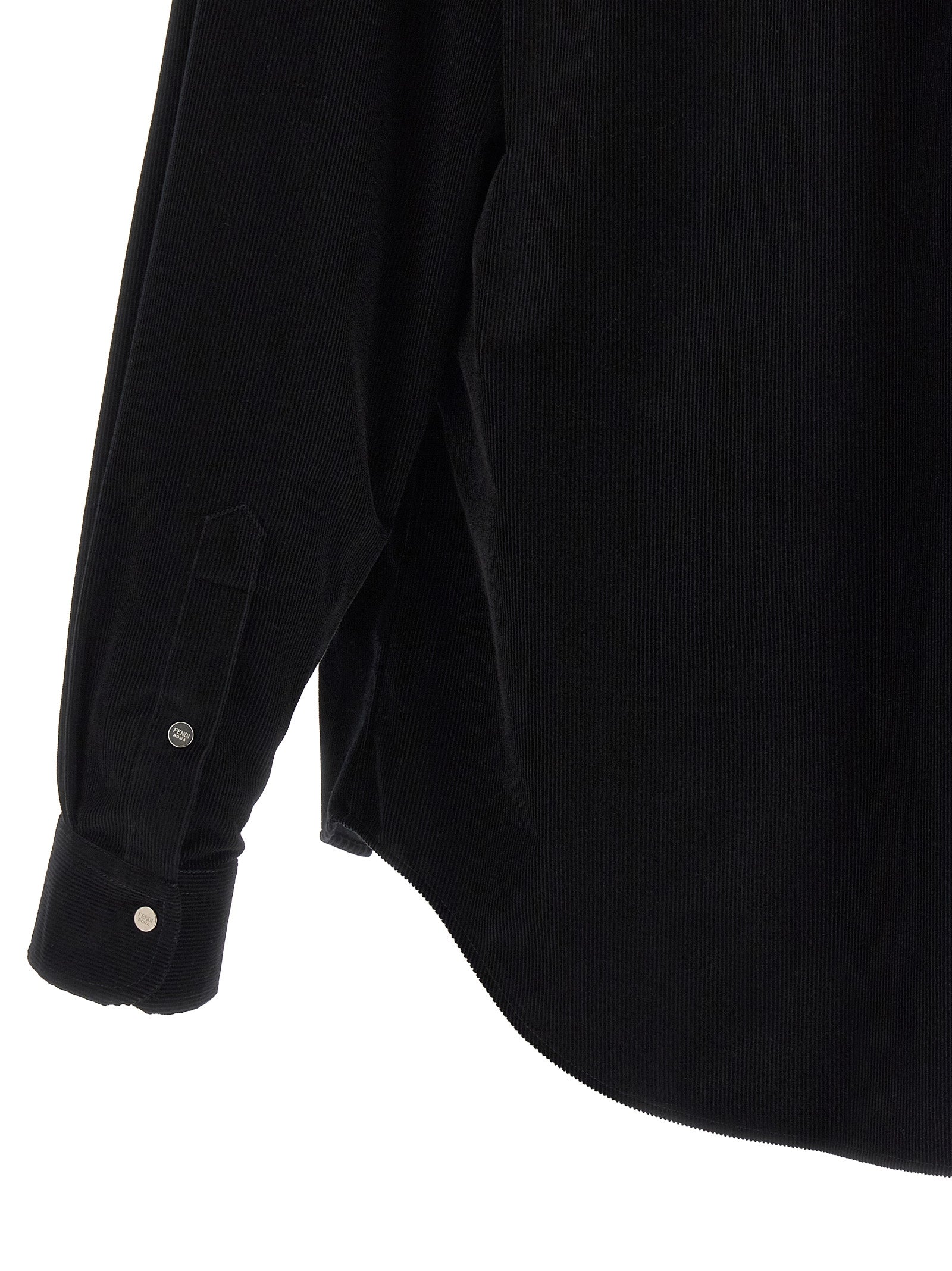Fendi Black Corduroy Cotton Shirt