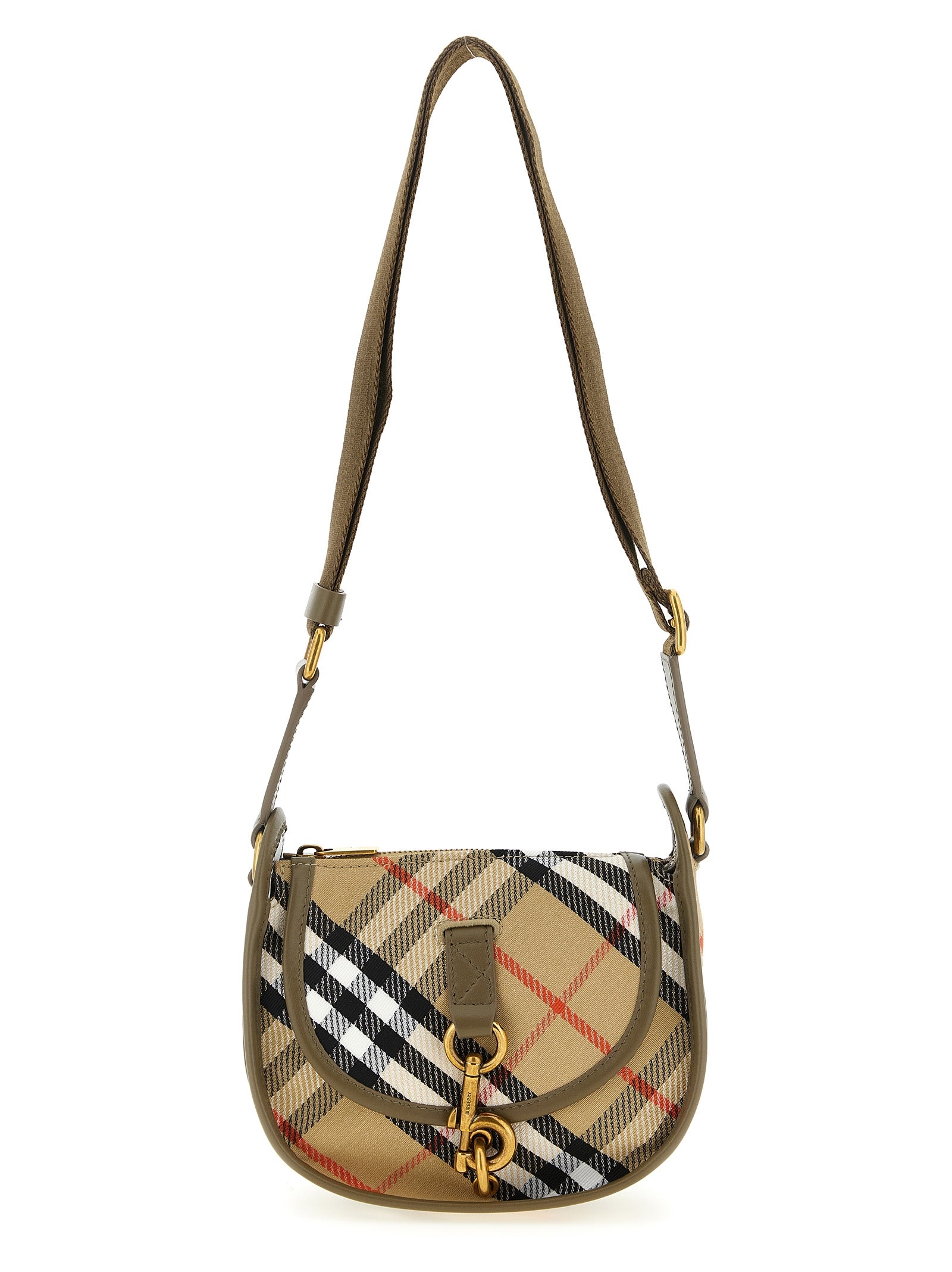 Burberry Multicolor B Clip Mini Crossbody Bag Polyester Cotton Blend