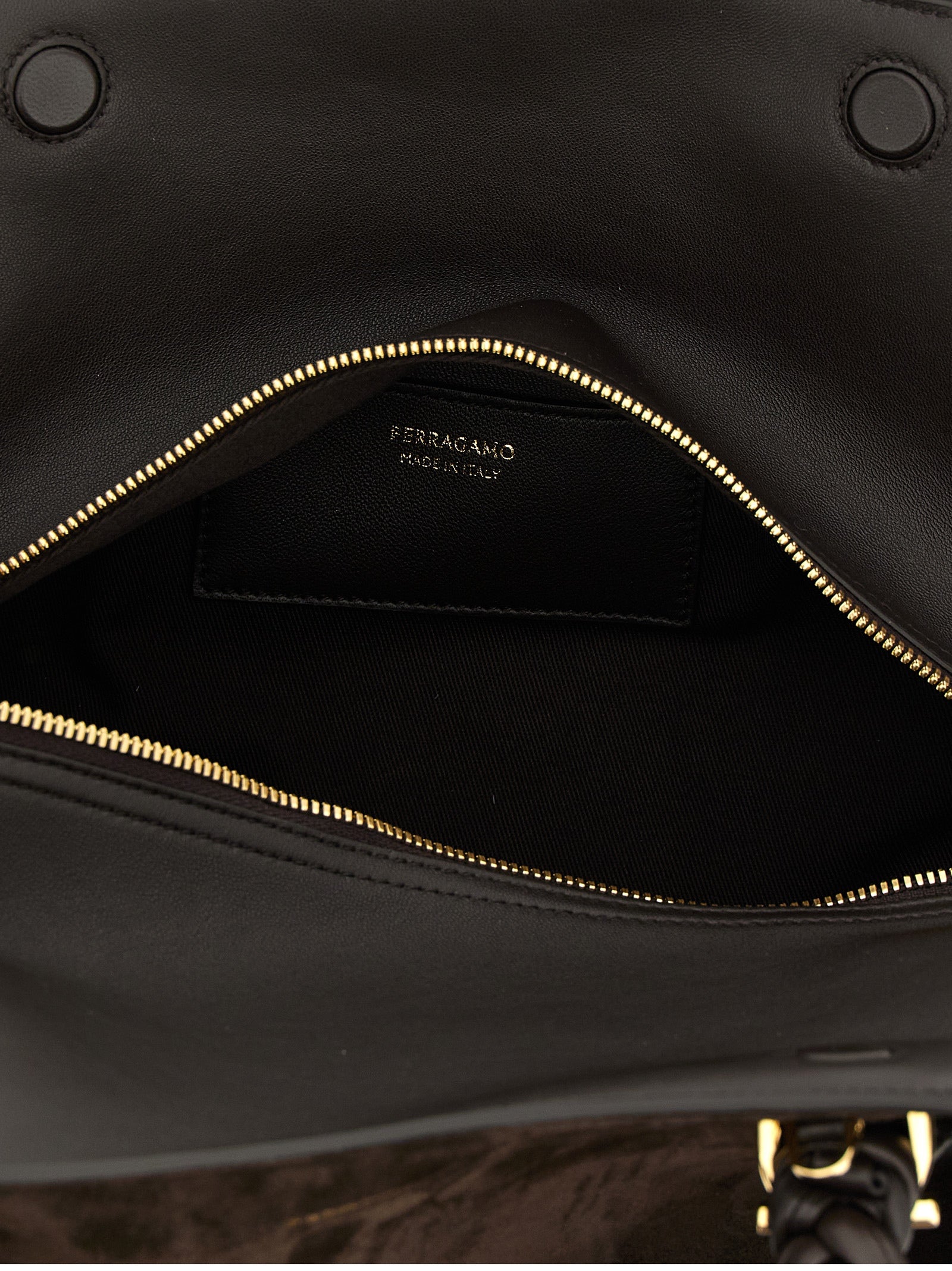 Ferragamo Brown Scarf TH Handbag Leather