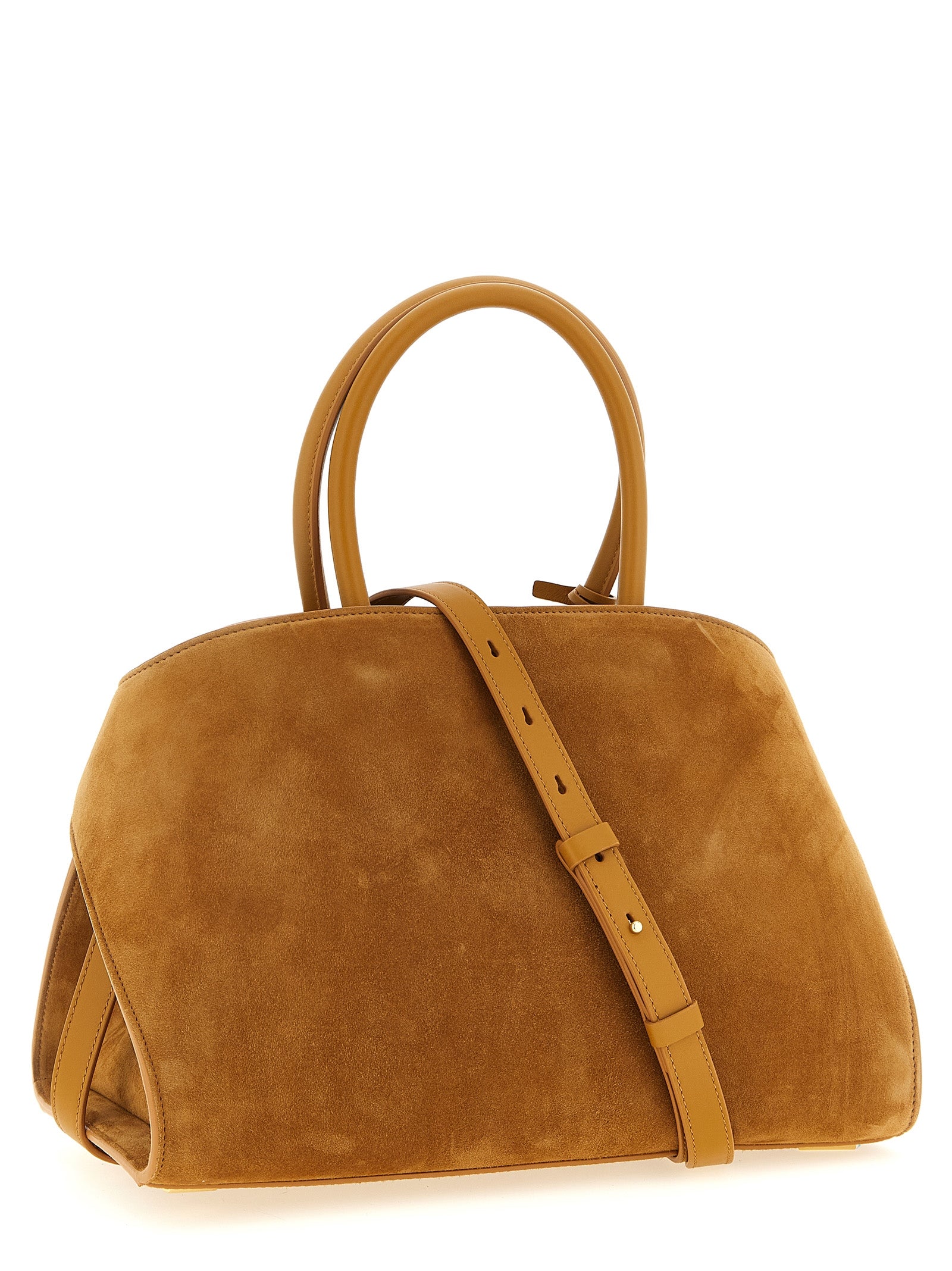 Ferragamo Beige Hug Th S Suede Handbag Leather