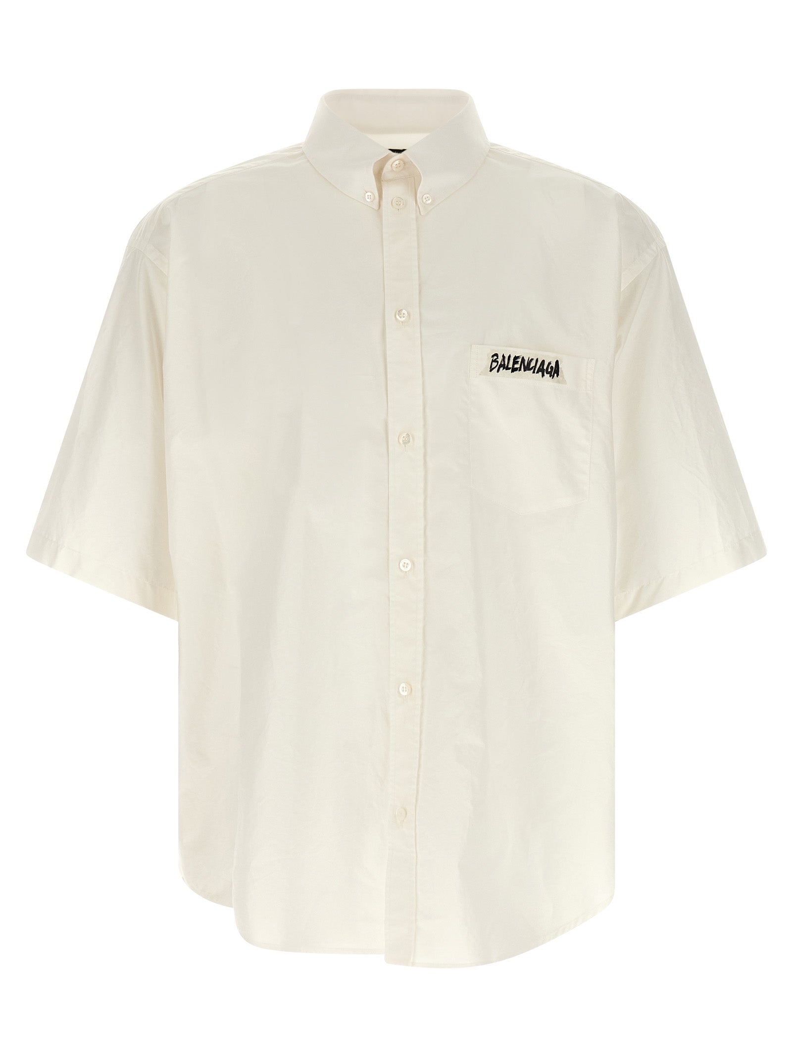 Balenciaga White Cotton Button-Down Shirt