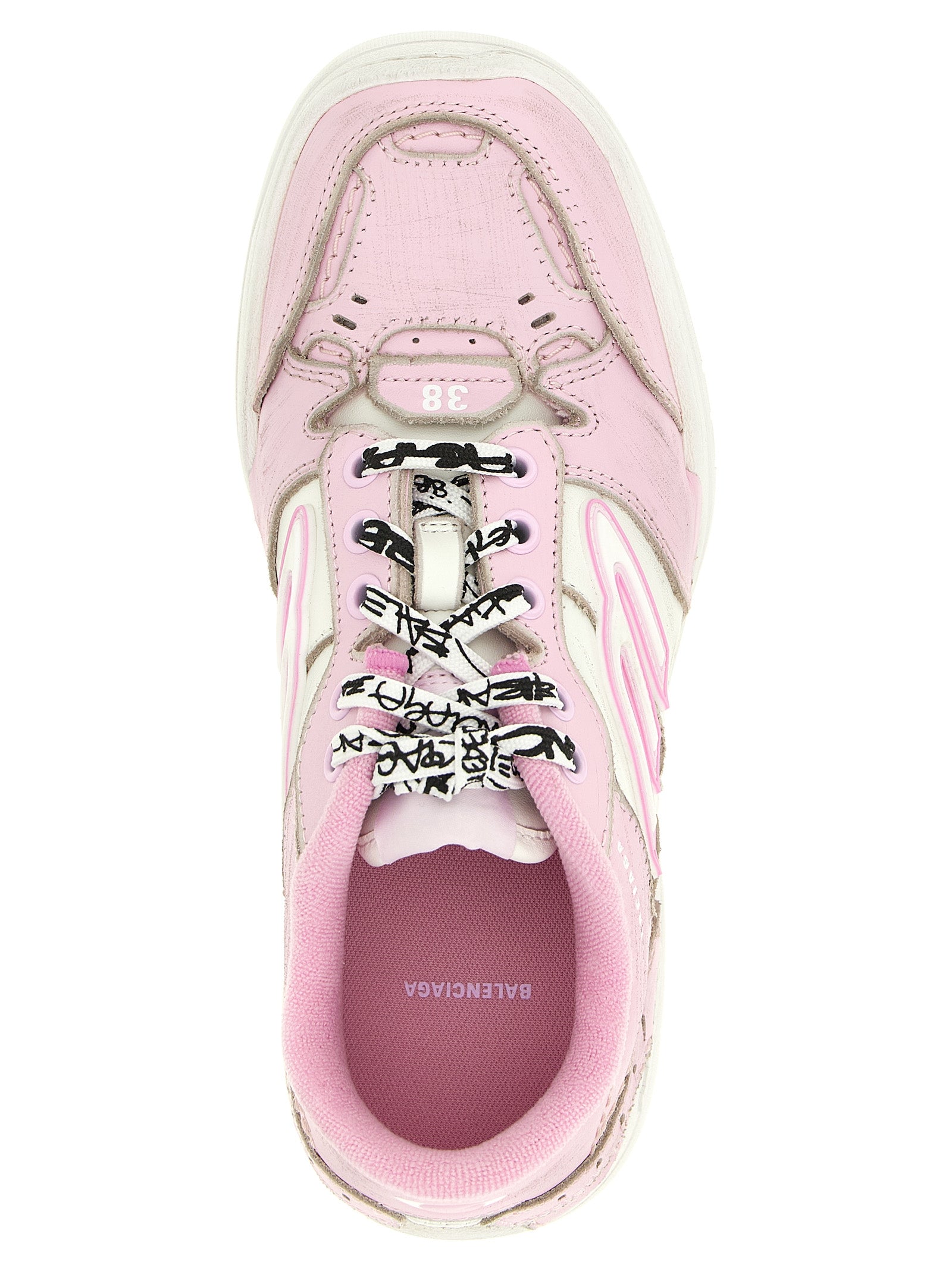Balenciaga Pink Hamptons Calf Leather Athletic Sneakers
