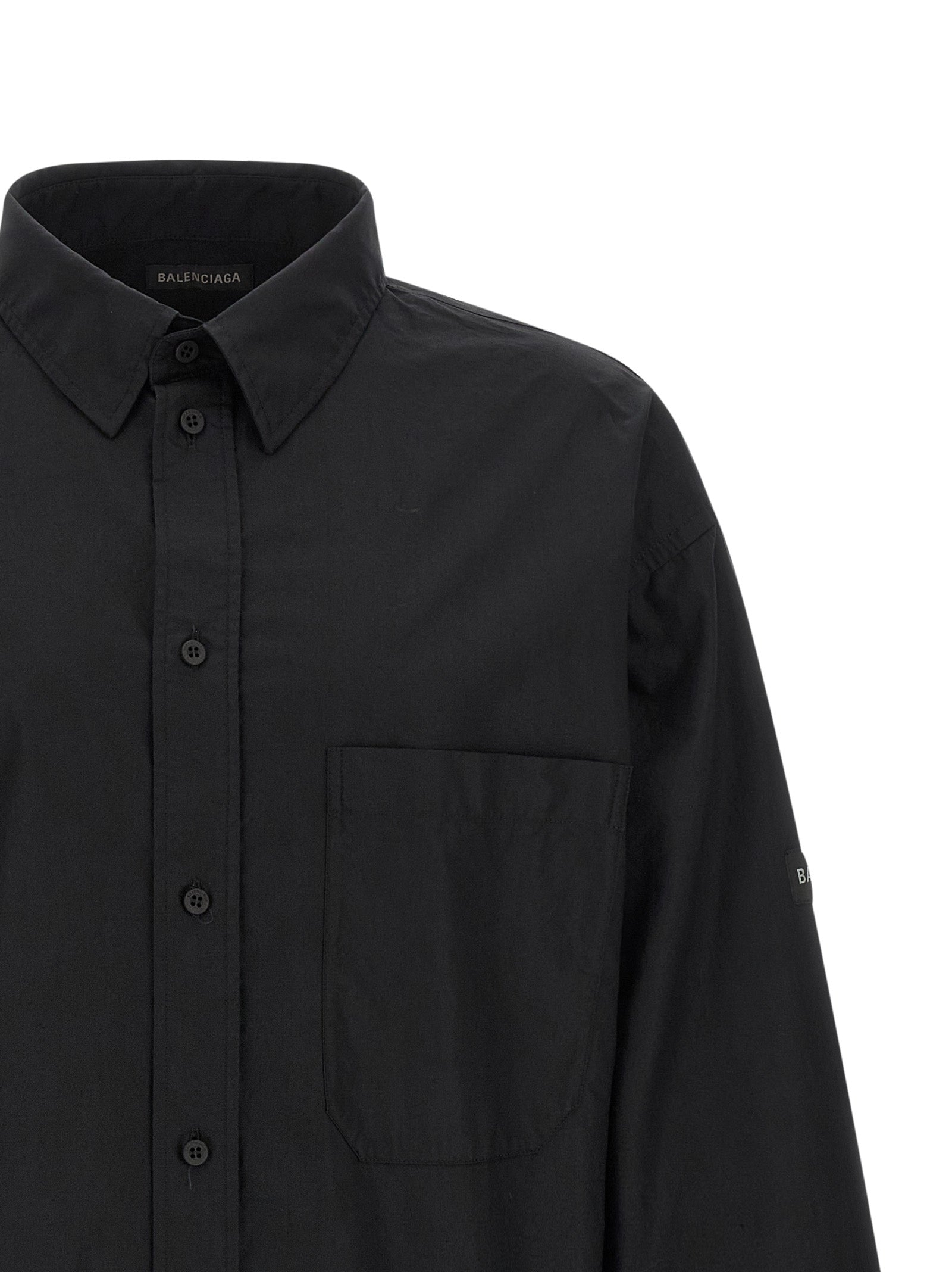 Balenciaga Black Cotton Poplin Shirt