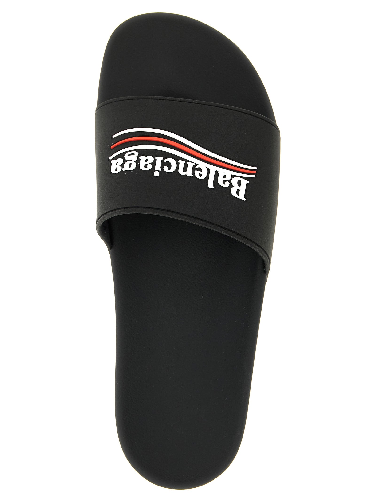Balenciaga Black Pool Synthetic Slides