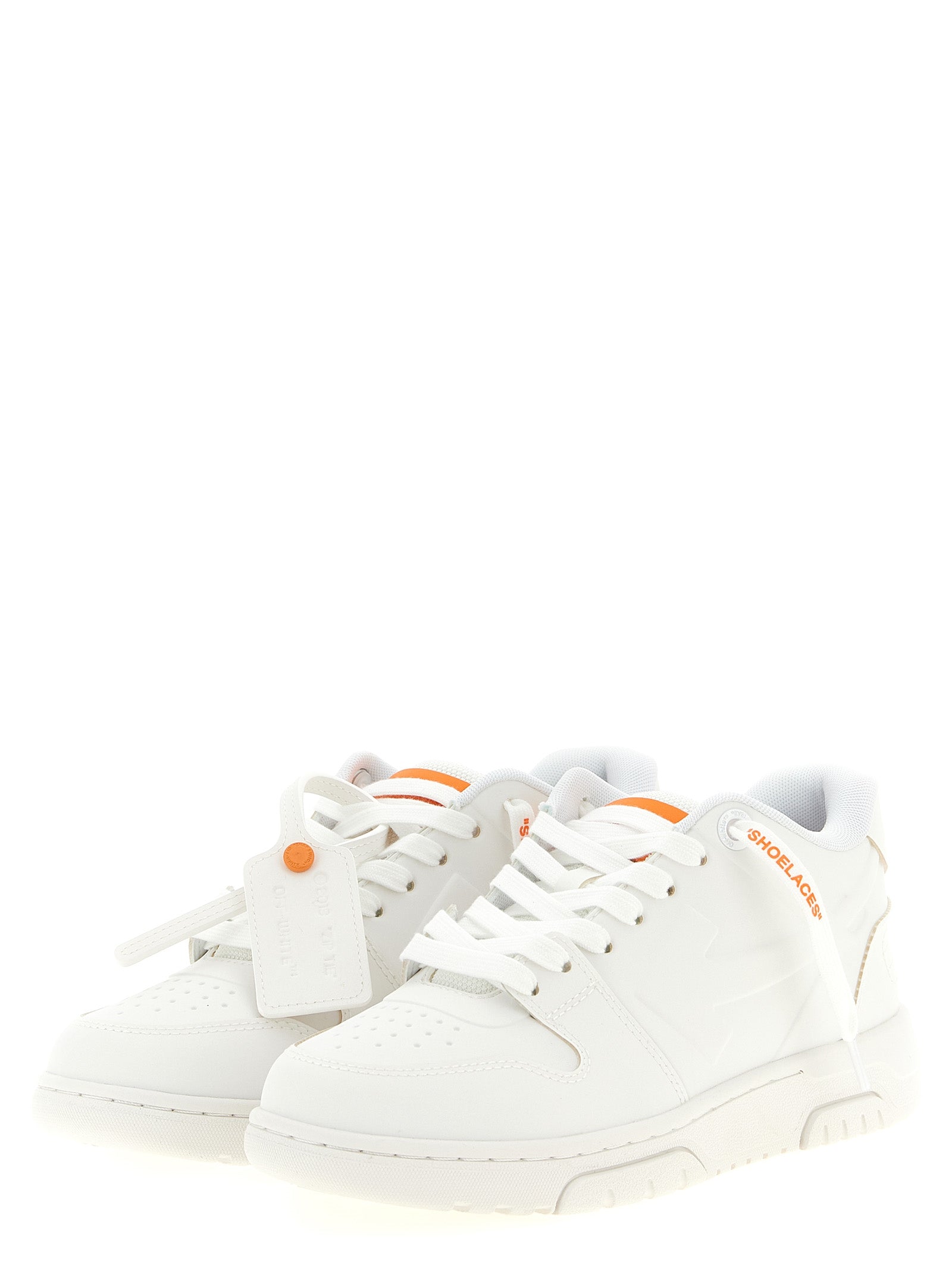 Off-White Orange Synthetic Athletic Sneakers