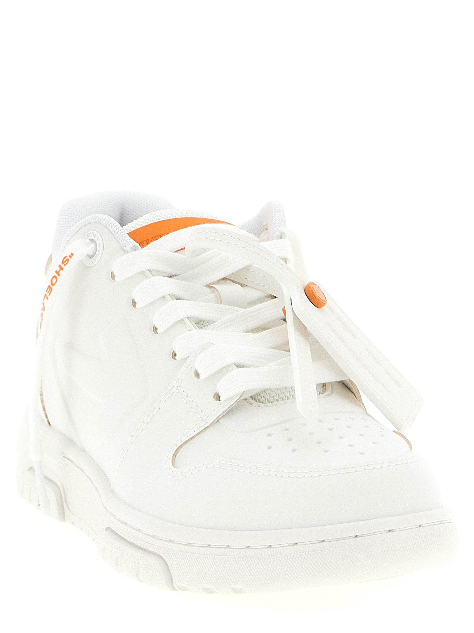 Off-White Orange Synthetic Athletic Sneakers