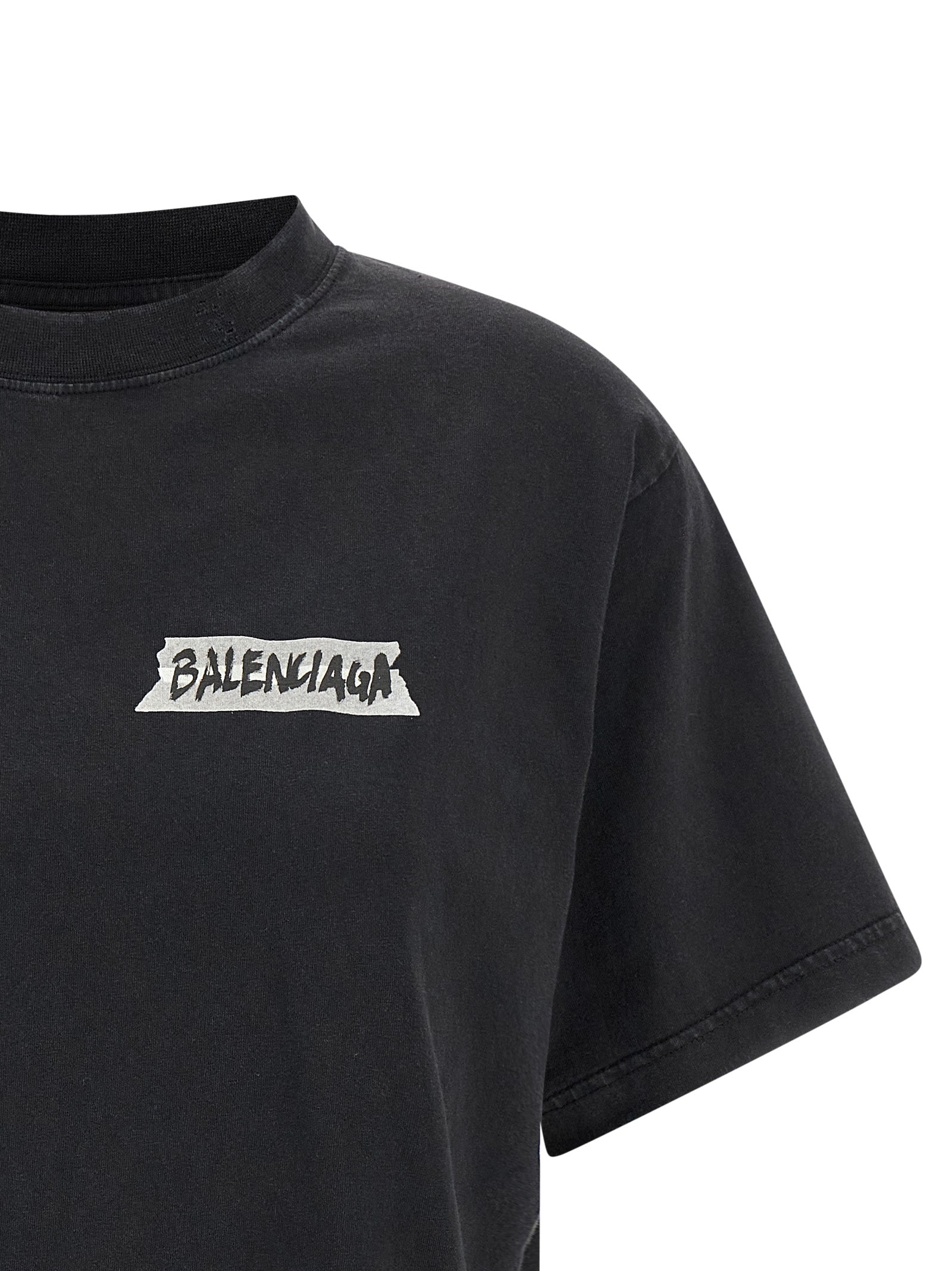 T-shirt Balenciaga en coton noir