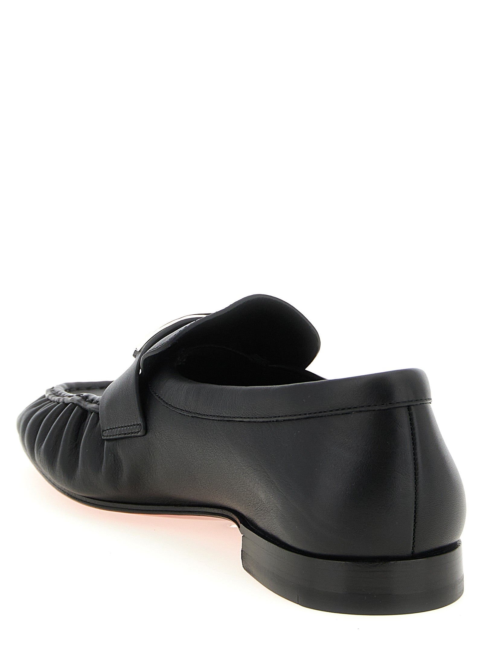 Christian Louboutin Black Mocallista Slip-On Loafers Leather