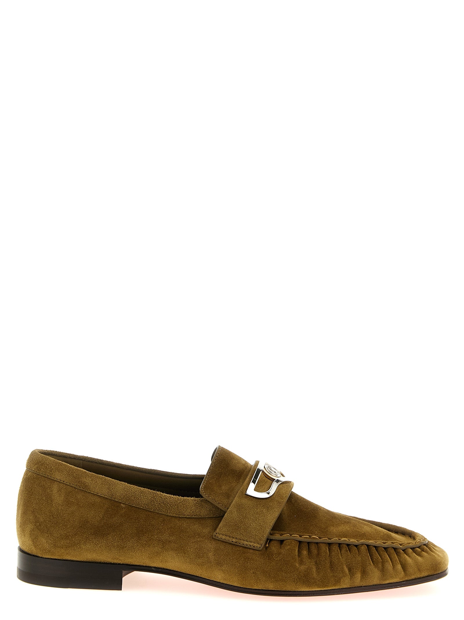 Christian Louboutin Brown Mocallista Slip-On Loafers Calf Leather
