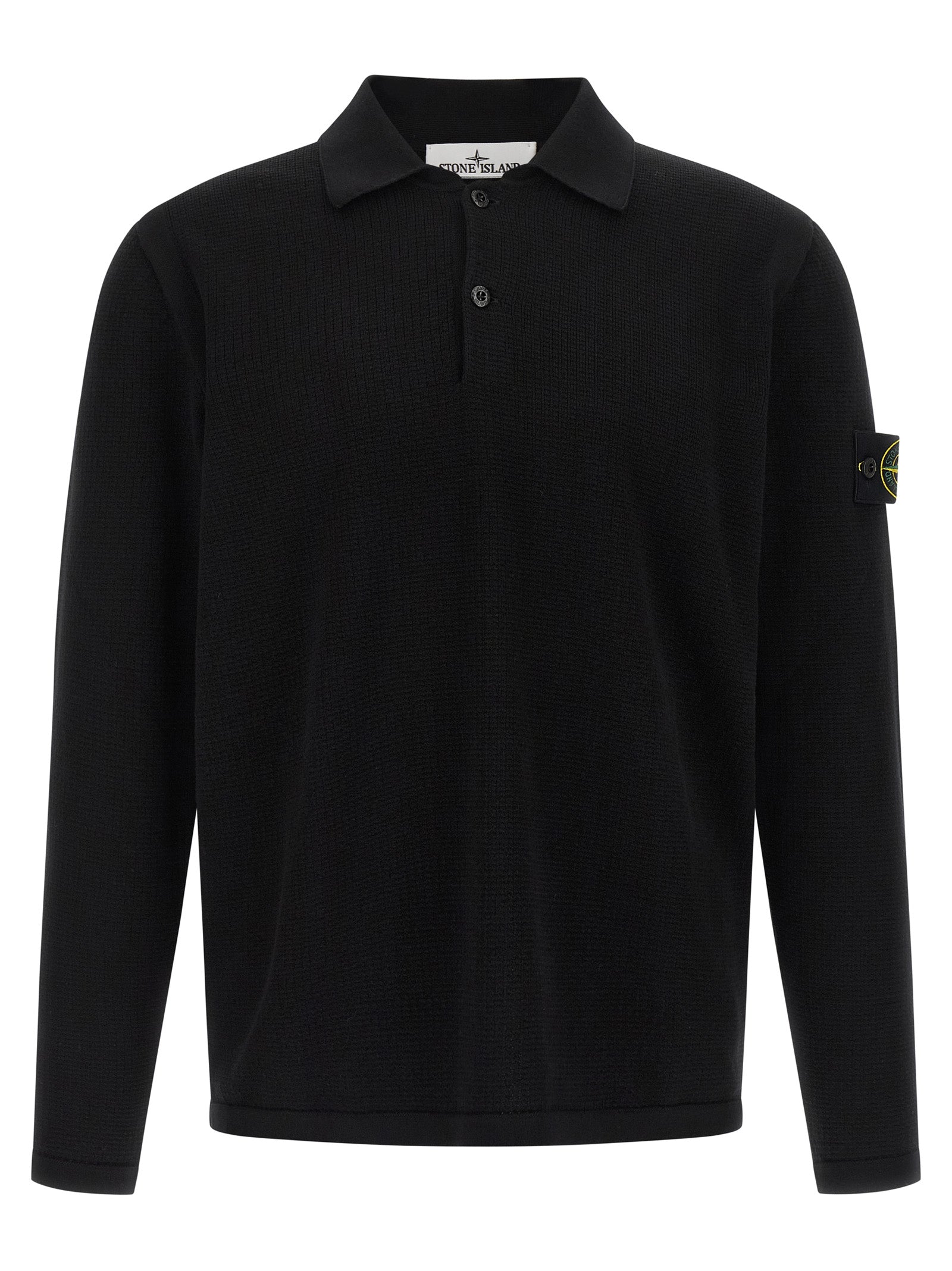 Polo Stone Island noir en coton