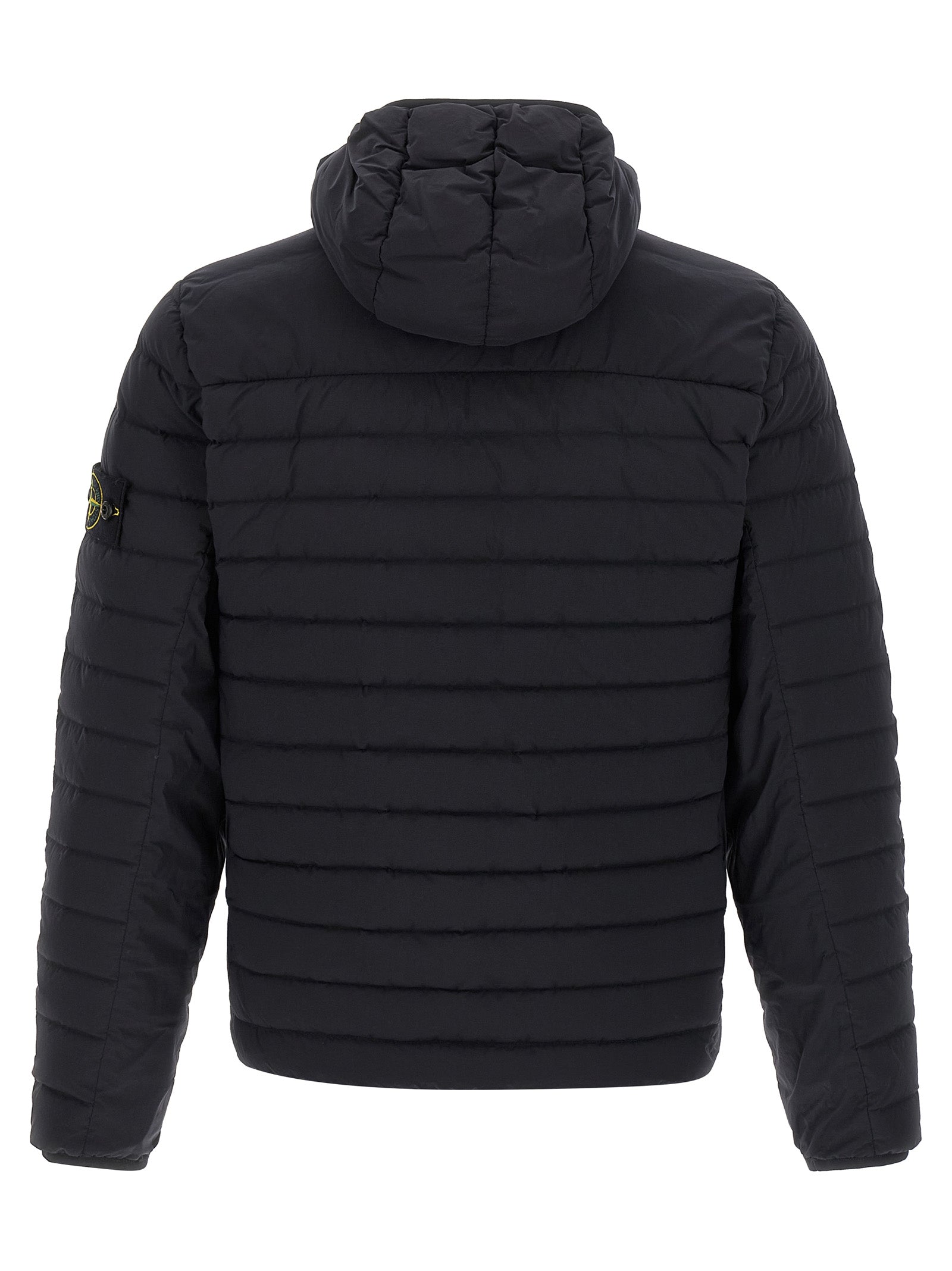 Stone Island Blue Nylon Full-Length Jacket