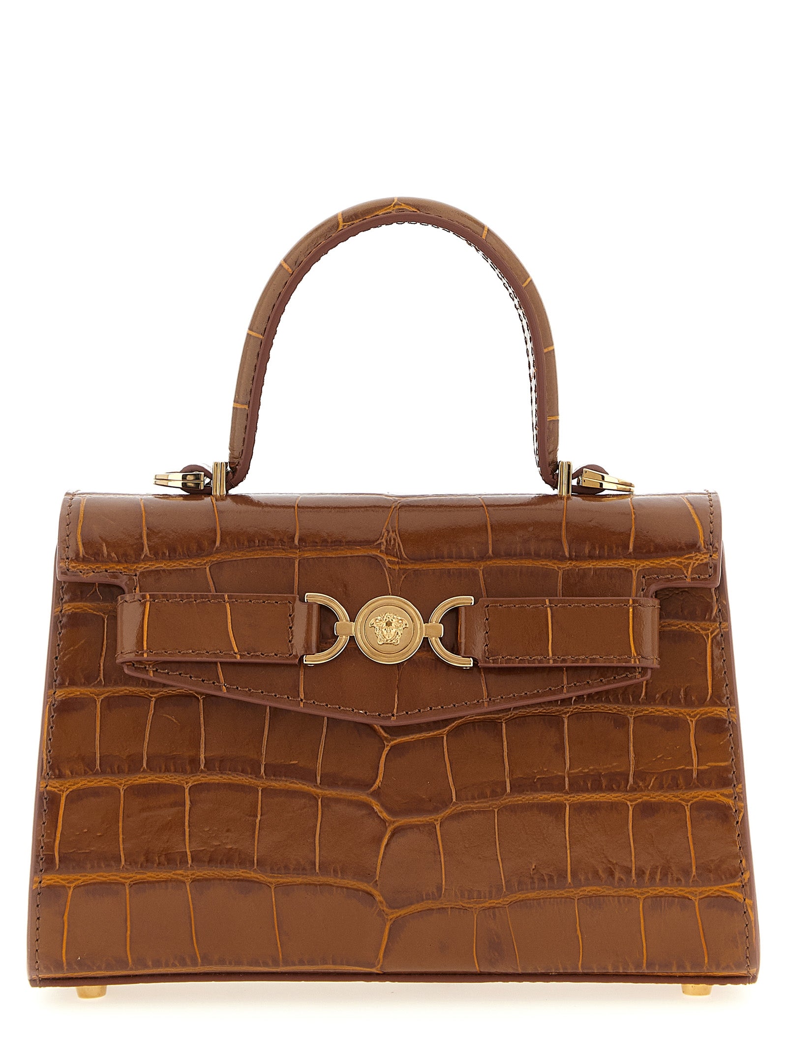 Versace Brown Handbag Calf Leather