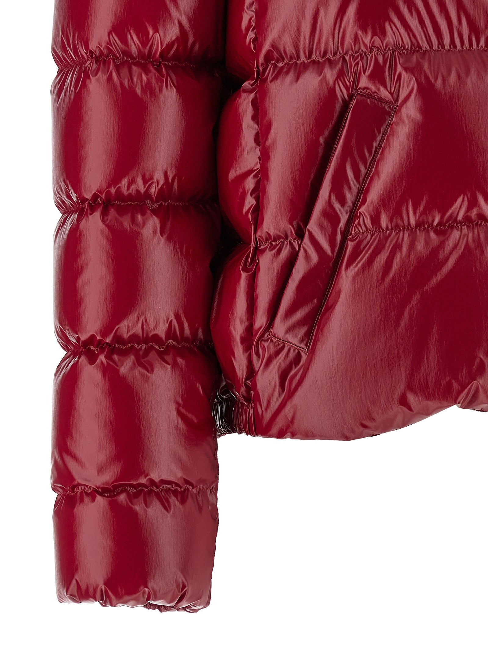 Moncler Red Andro Nylon Down Jacket
