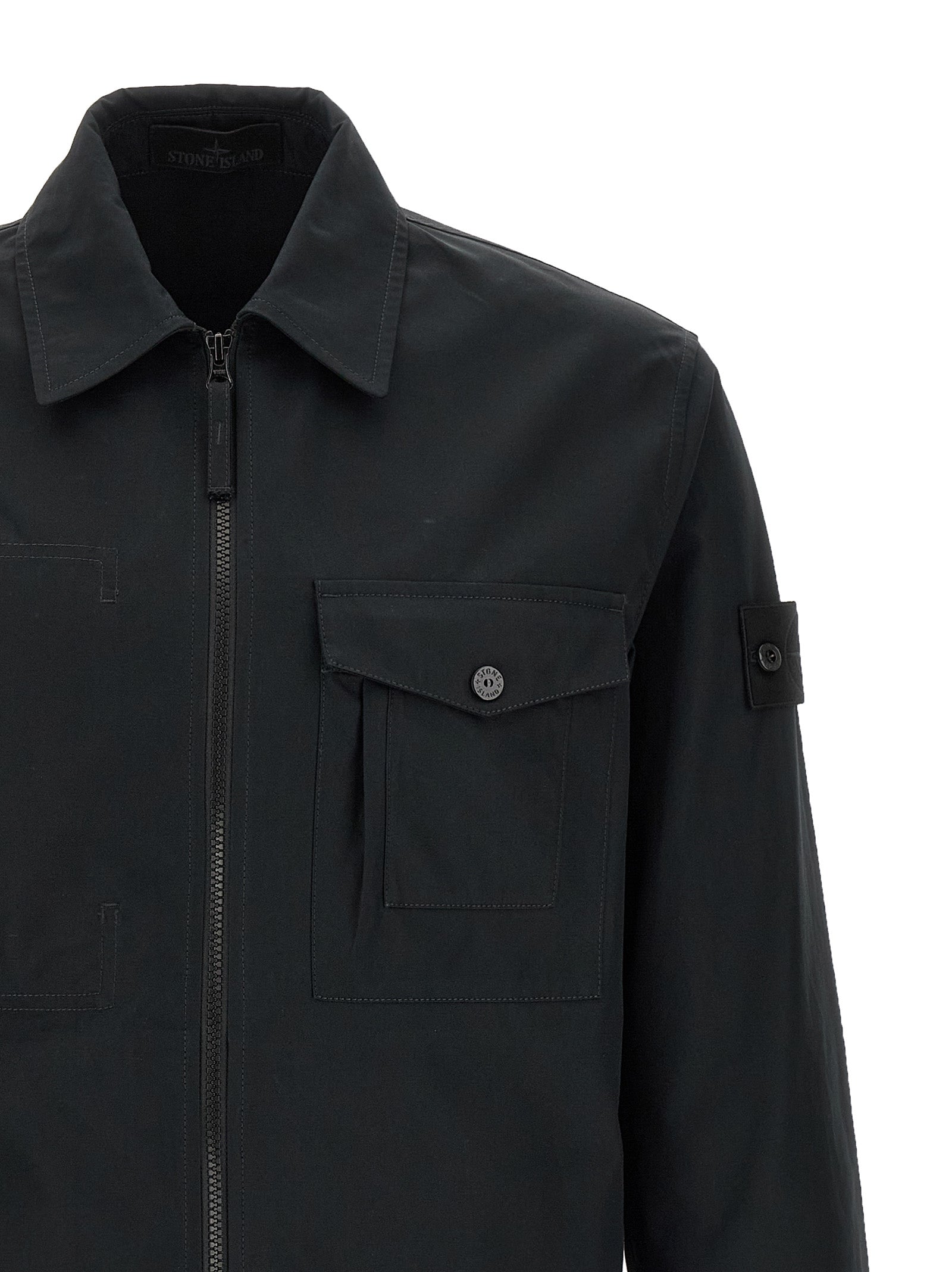 Stone Island Black Cotton Overshirt