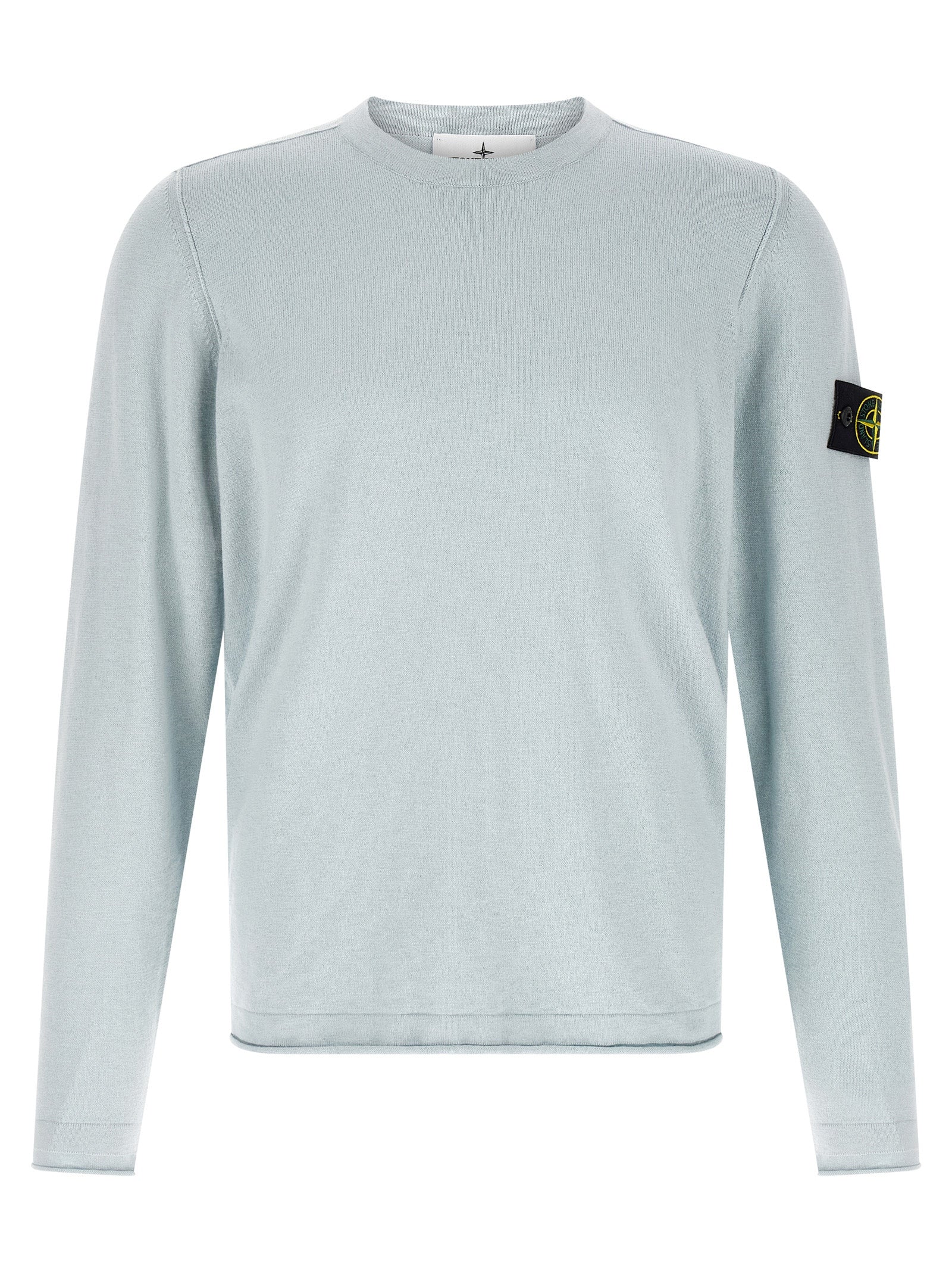 Stone Island Light Blue Cotton Nylon Cardigan