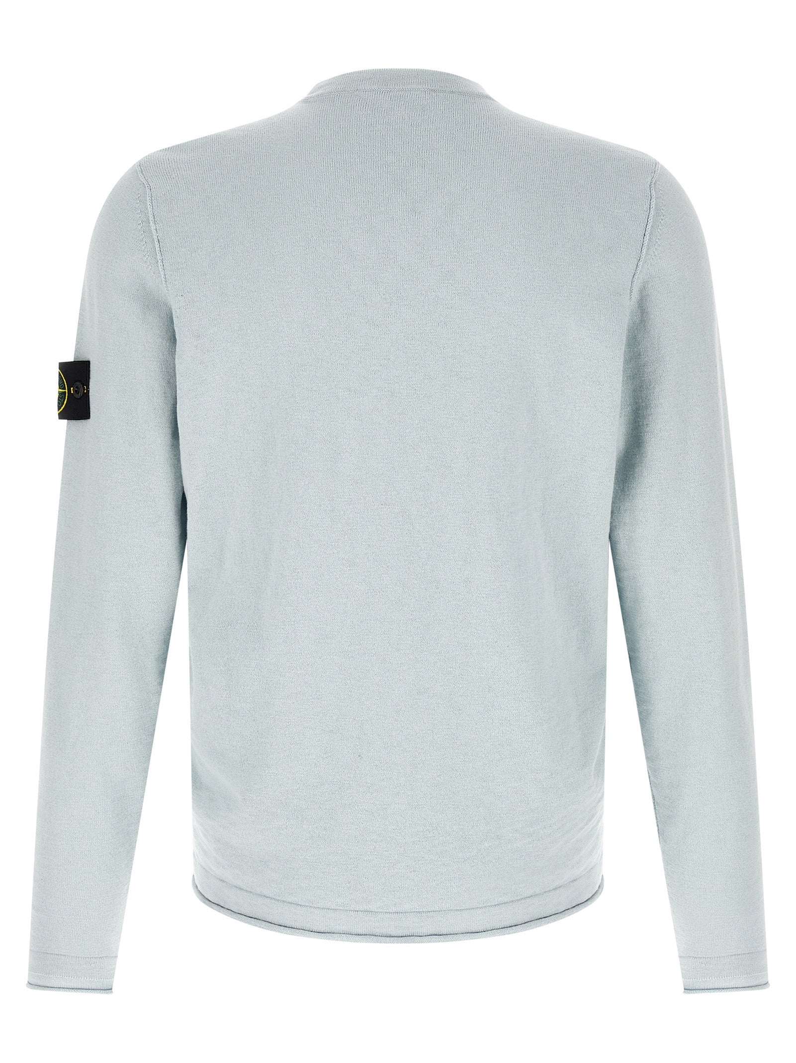 Stone Island Light Blue Cotton Nylon Cardigan