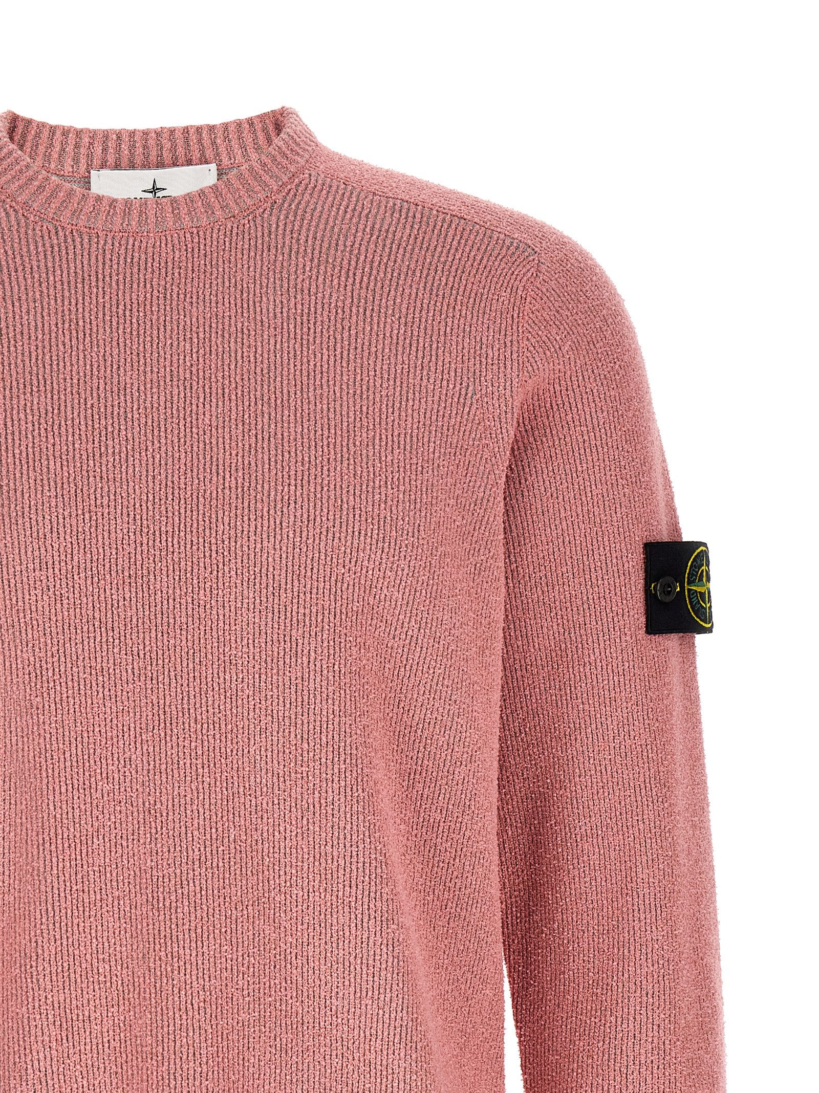Stone Island Pink Cotton Nylon Cardigan