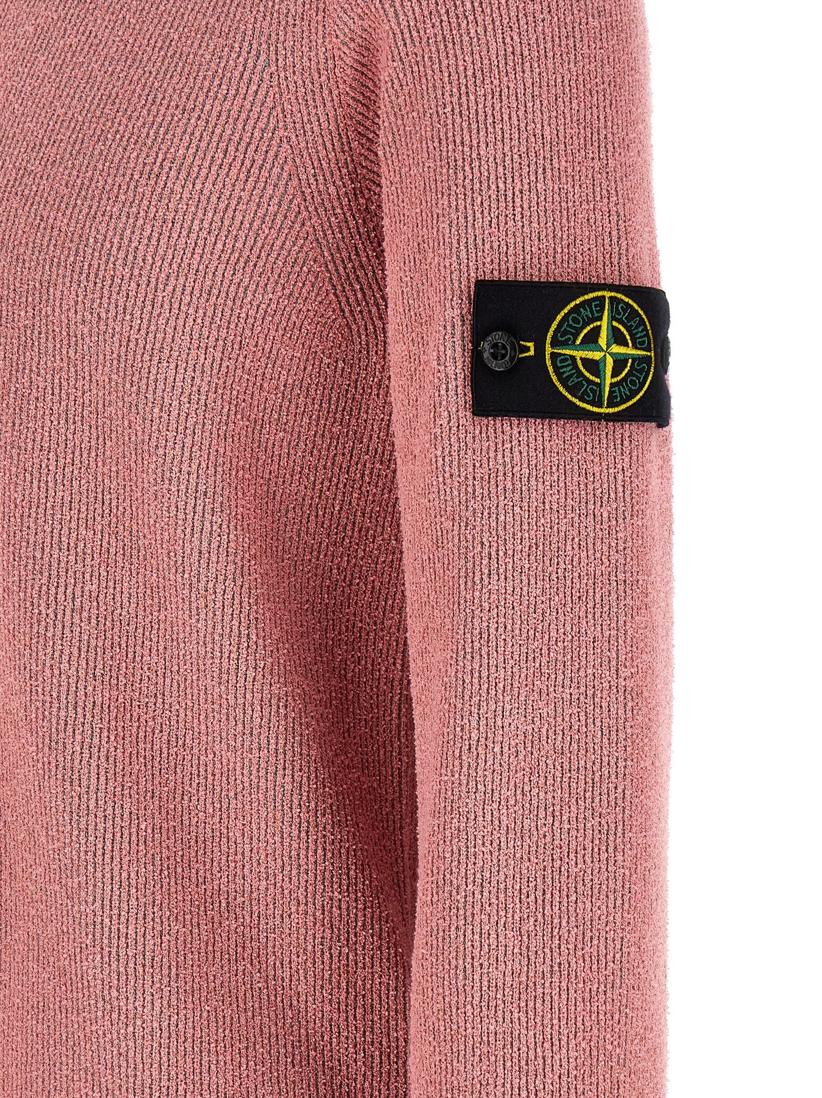 Stone Island Pink Cotton Nylon Cardigan