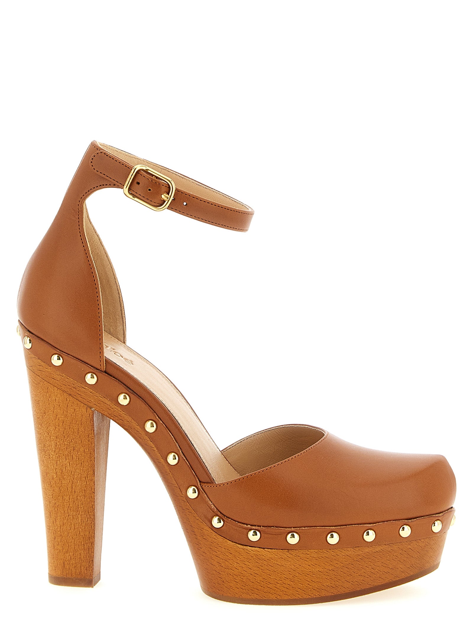 Chloé Brown Lola Lambskin High Heel Pumps