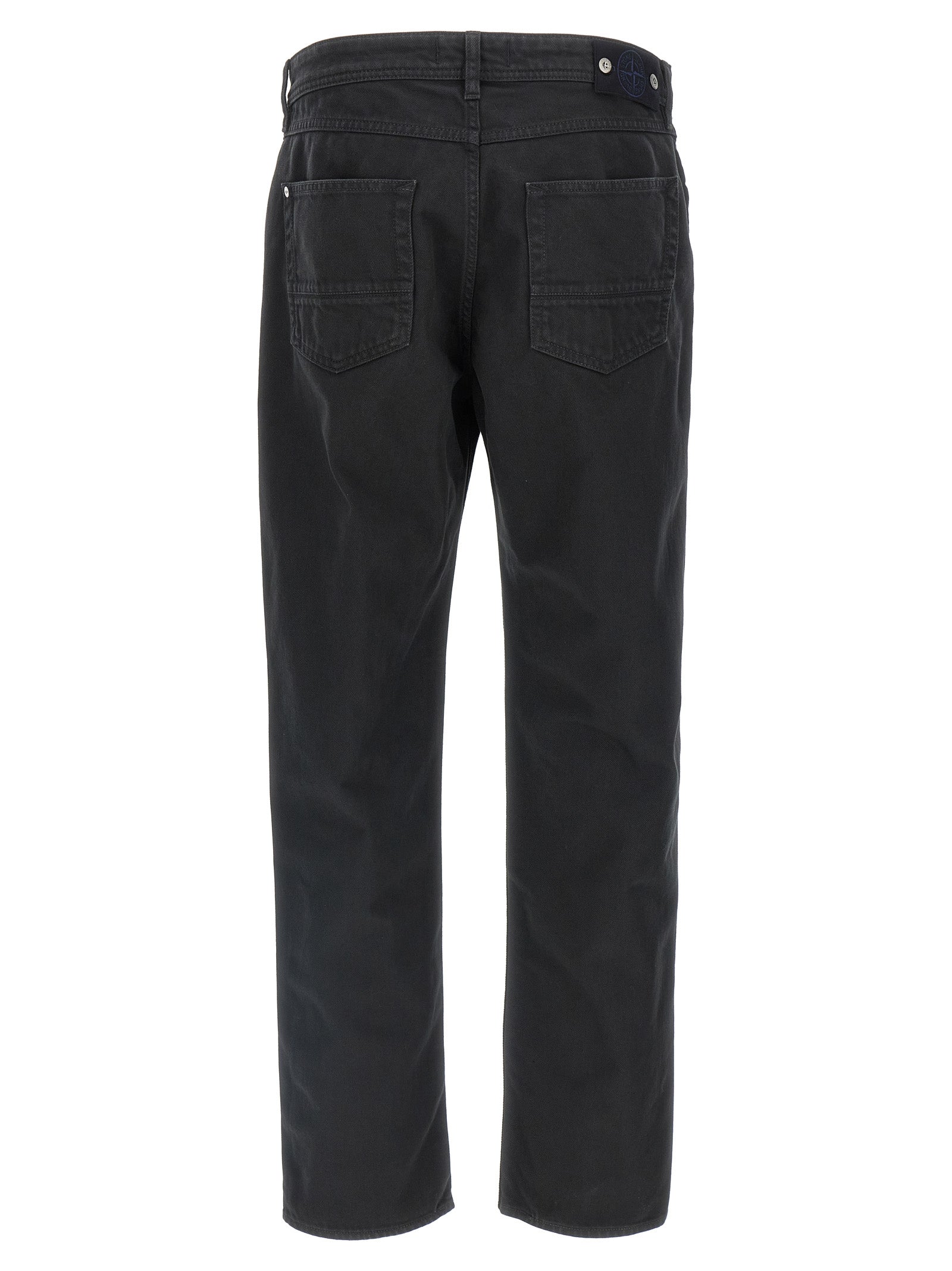 Stone Island Black Straight-Leg Cotton Jeans