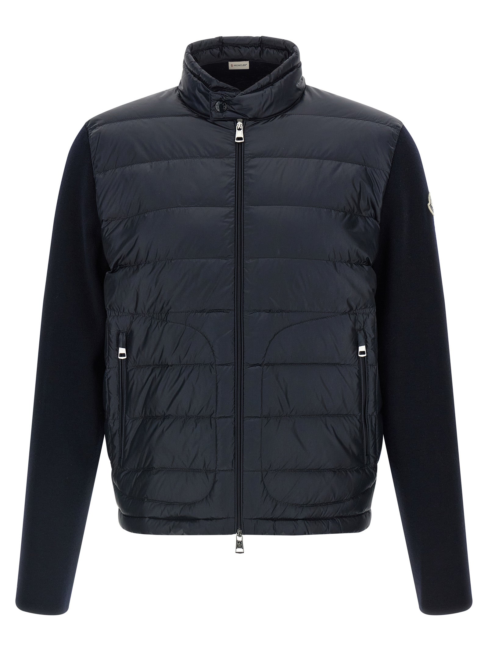 Moncler Blue Nylon Cardigan