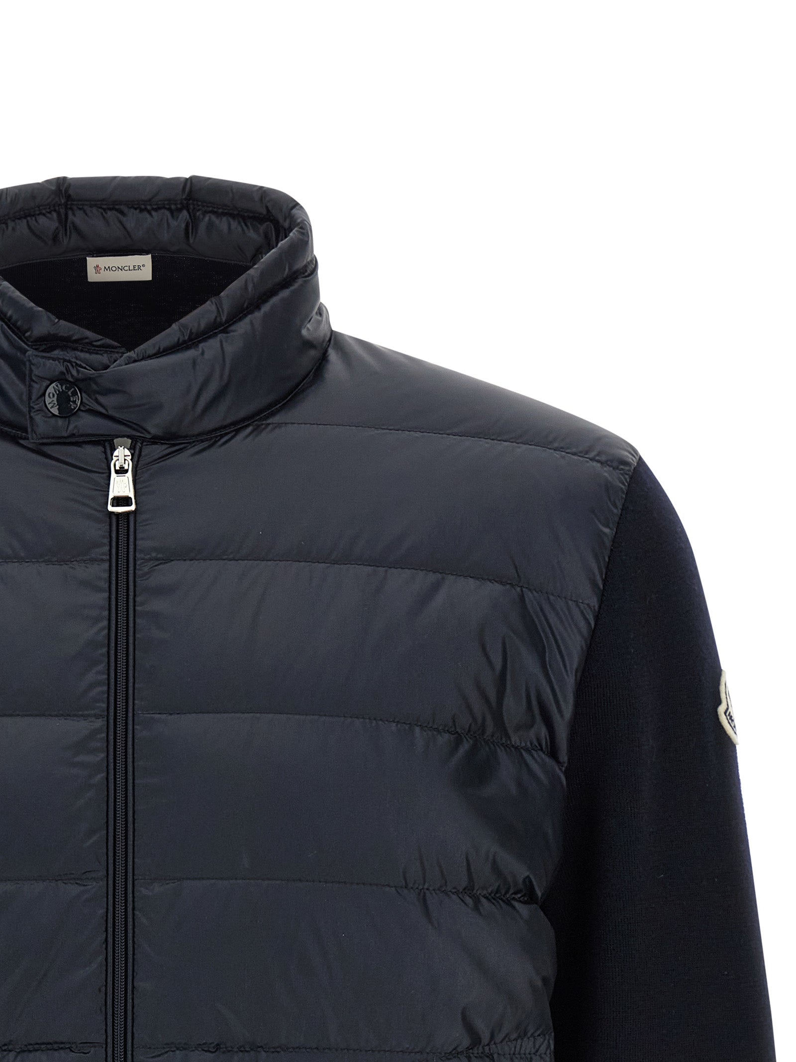 Moncler Blue Nylon Cardigan