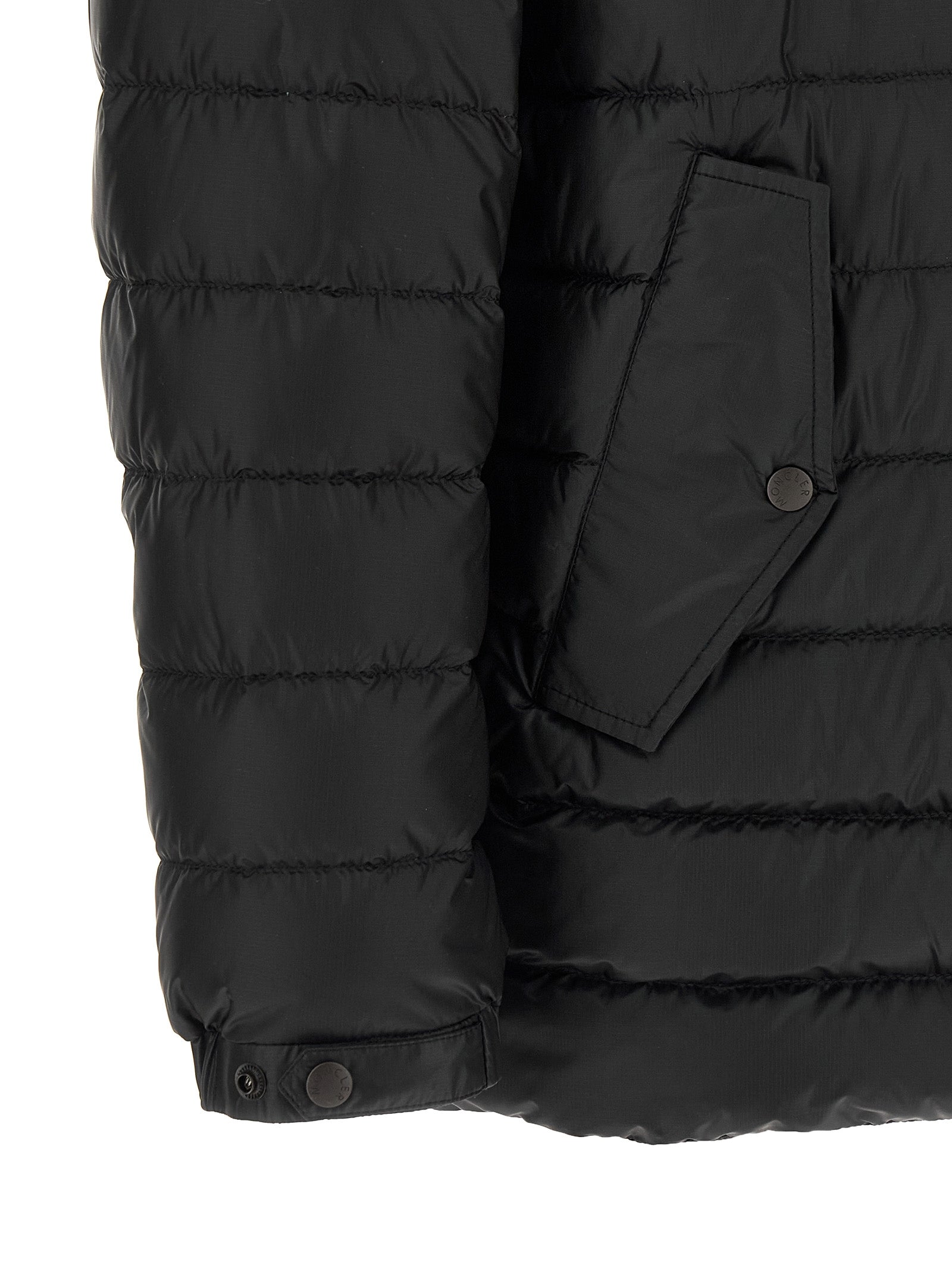 Moncler Black Oahu Nylon Quilted Parka