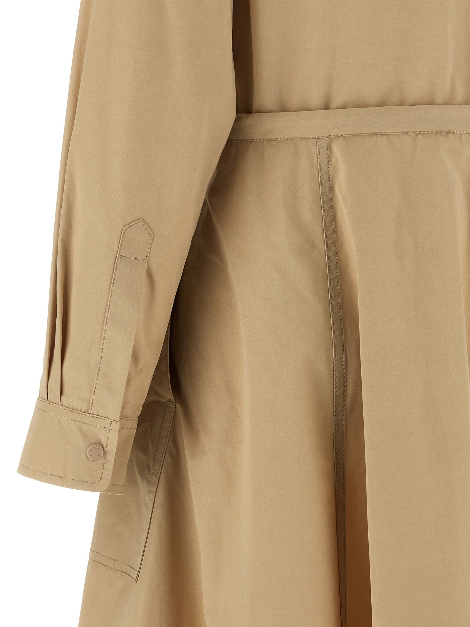 Moncler Beige Technical Poplin Midi Dress