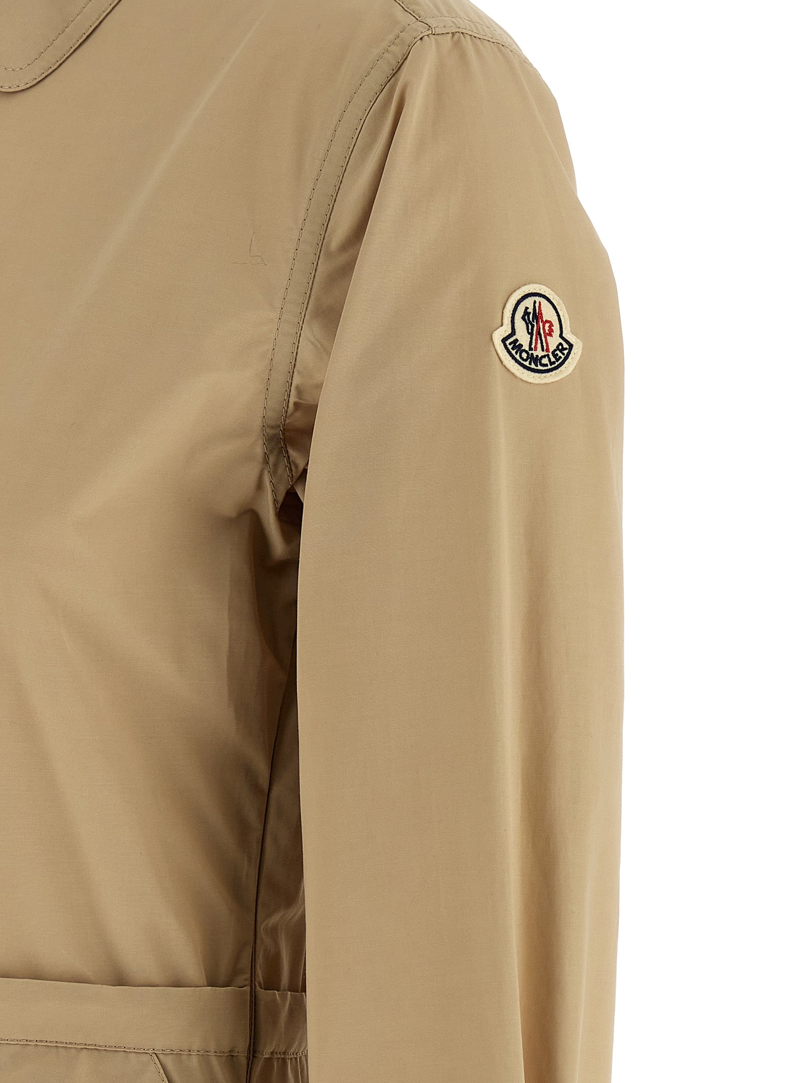 Moncler Beige Technical Poplin Midi Dress